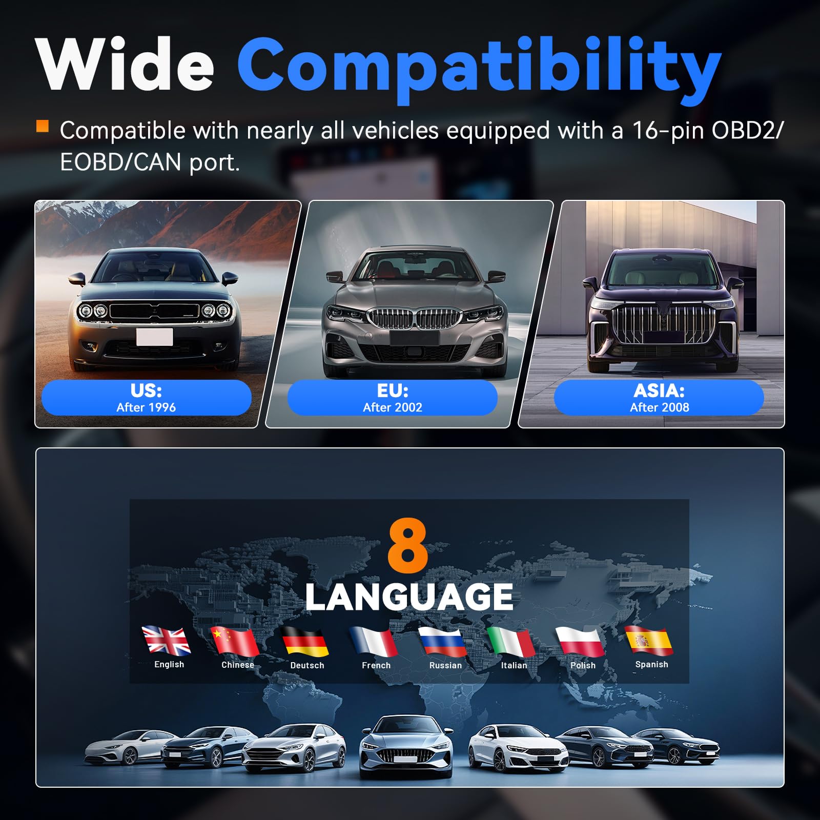 Car Code Reader VDIAGTOOL VD31, OBD2 Scanner with Car Key Battery Tester, OBD2 Scanner Diagnostic Tool, Check Engine Code Reader for Cars and Trucks, - View 9 of 9