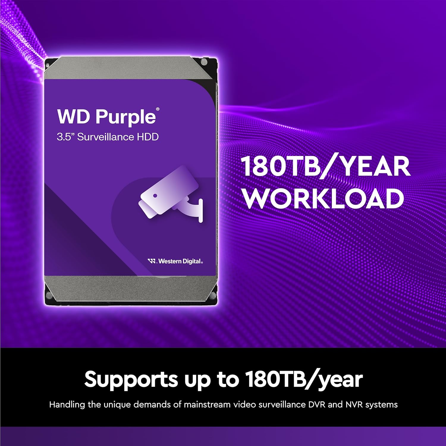 WD Western Digital 6TB WD Purple Surveillance Internal Hard Drive SATA 6 Gb/s 256 MB Cache 3.5 Inch WD64PURZ - View 2 of 6