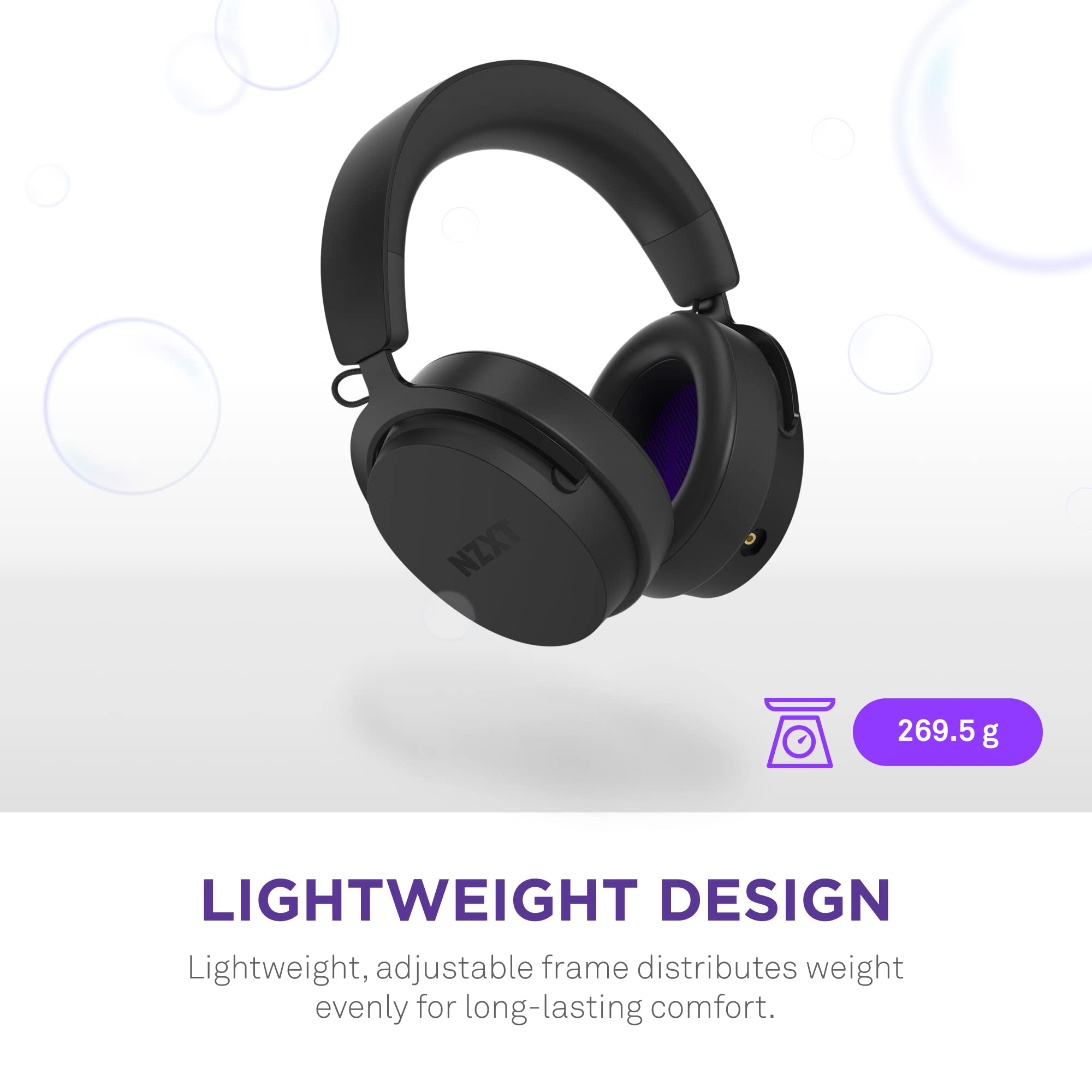 NZXT NZXT Relay Wired PC Gaming Headset Hi-Res Audio DTS Headphone X 7.1 Surround Sound Lightweight Comfortable Design Detachable Microphone Black - View 4 of 9