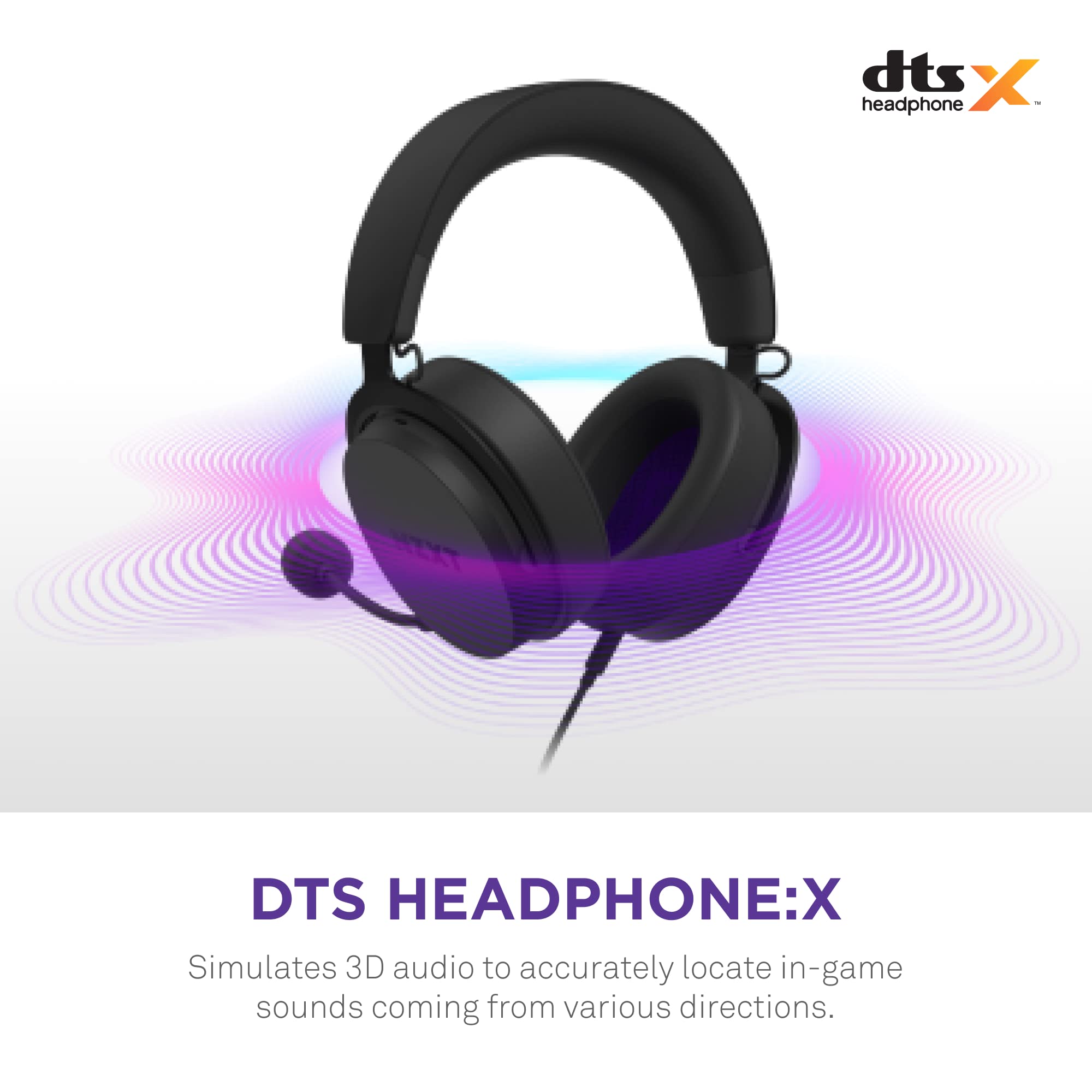 NZXT NZXT Relay Wired PC Gaming Headset Hi-Res Audio DTS Headphone X 7.1 Surround Sound Lightweight Comfortable Design Detachable Microphone Black - View 5 of 9