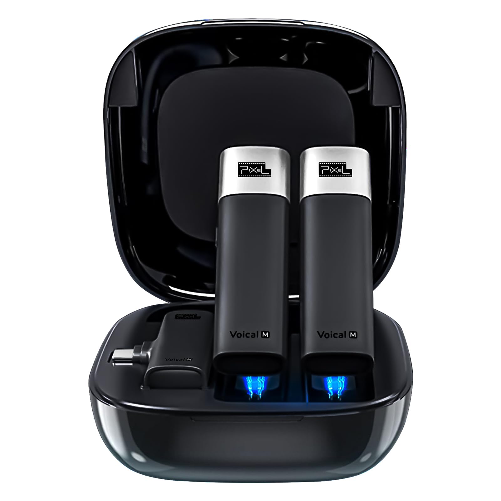 PIXEL Wireless Lavalier Microphone for Android Type-C Phone, Plug- Play Clip-on Microphones Mini Lapel Mic with 2 Transmitters and 1 Receiver for