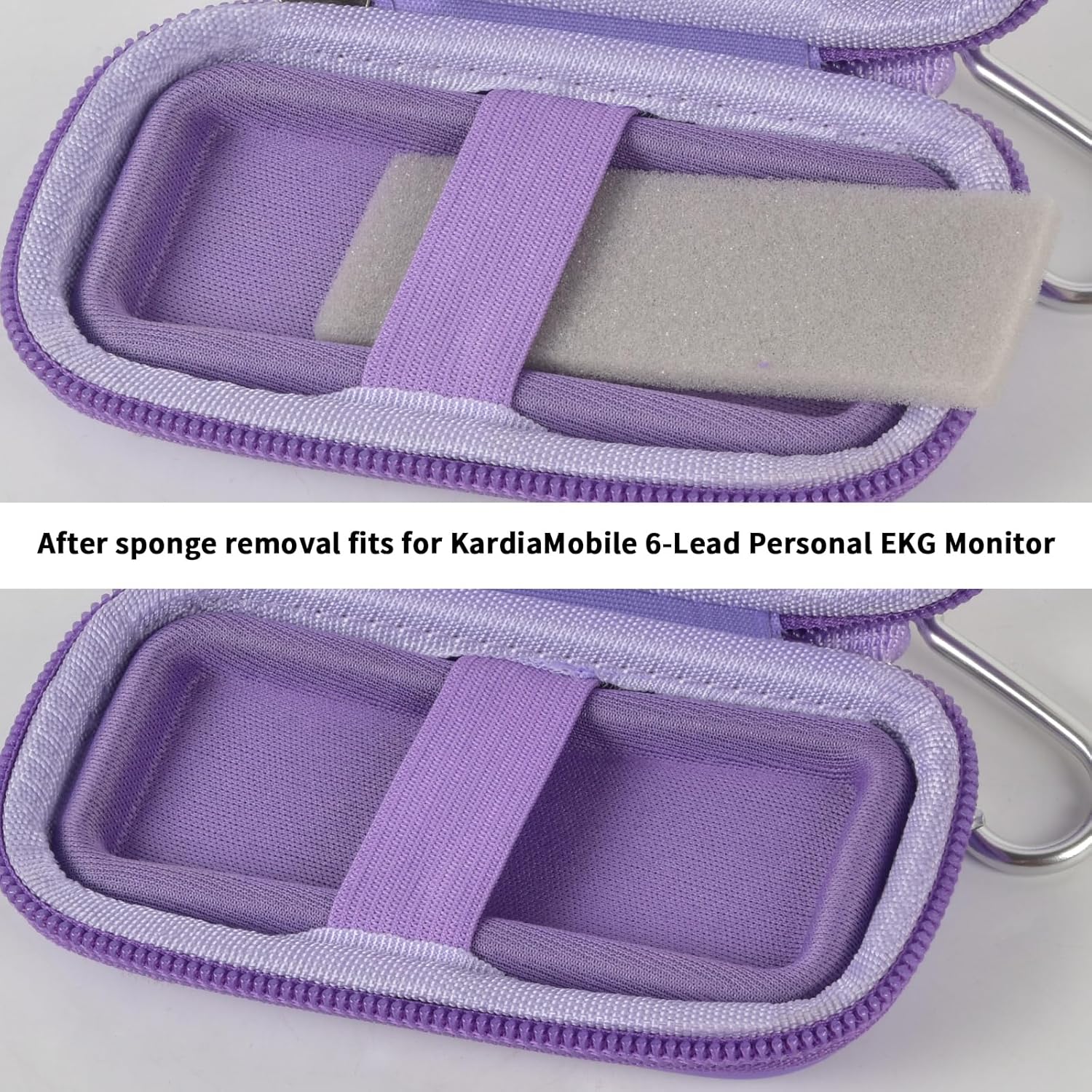 PAIYULE Heart Rate Monitor Case for AliveCor KardiaMobile 1L 6L EKG Storage Holder Portable Organizer with Pill Box Full Black - View 4 of 7