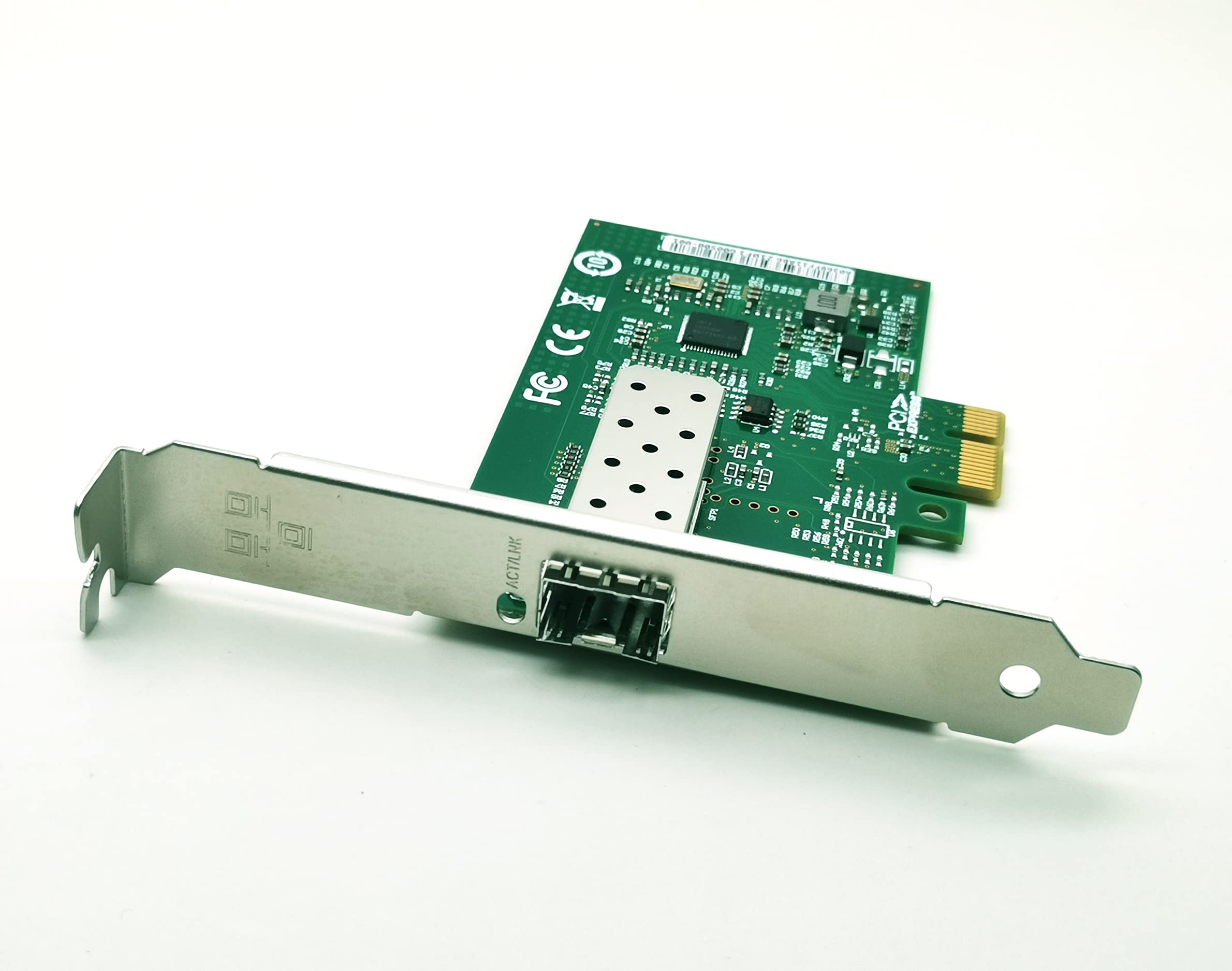 Lemspum 1.25Gb PCIe x1 Ethernet Network Card Intel I210-AS Single SFP Port Gigabit NIC for Windows Server Linux VMware ESXI - View 2 of 5