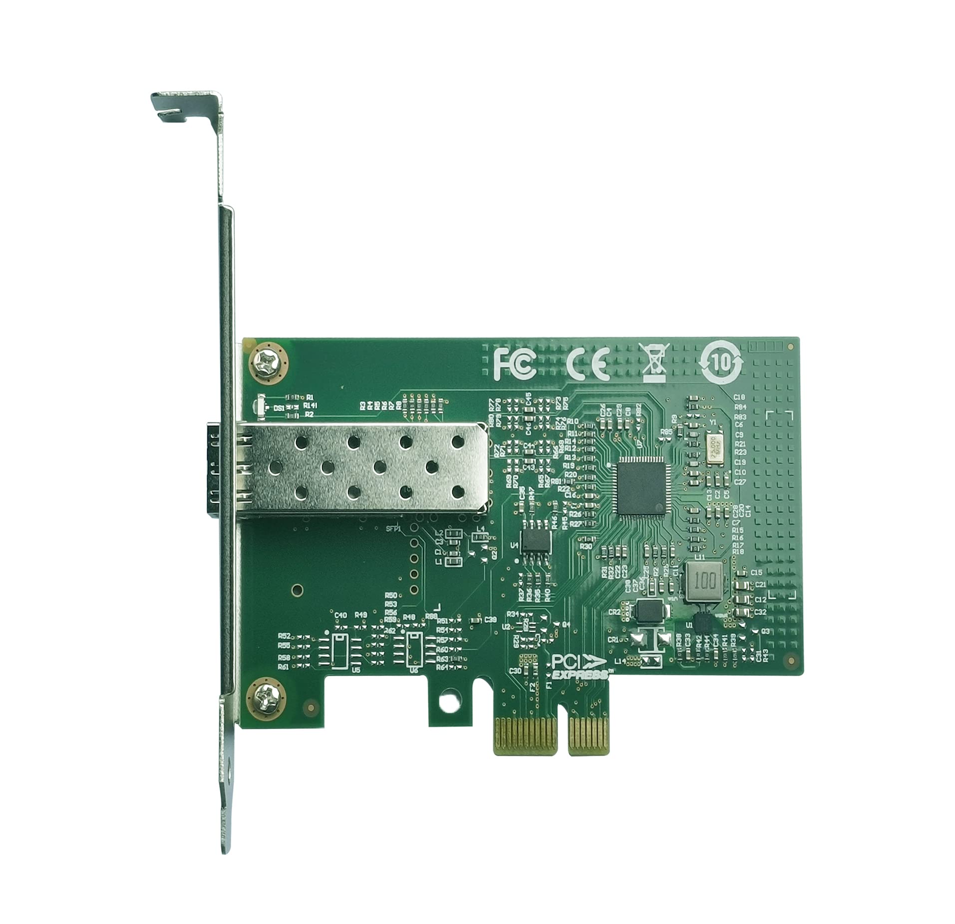 Lemspum 1.25Gb PCIe x1 Ethernet Network Card Intel I210-AS Single SFP Port Gigabit NIC for Windows Server Linux VMware ESXI - View 3 of 5