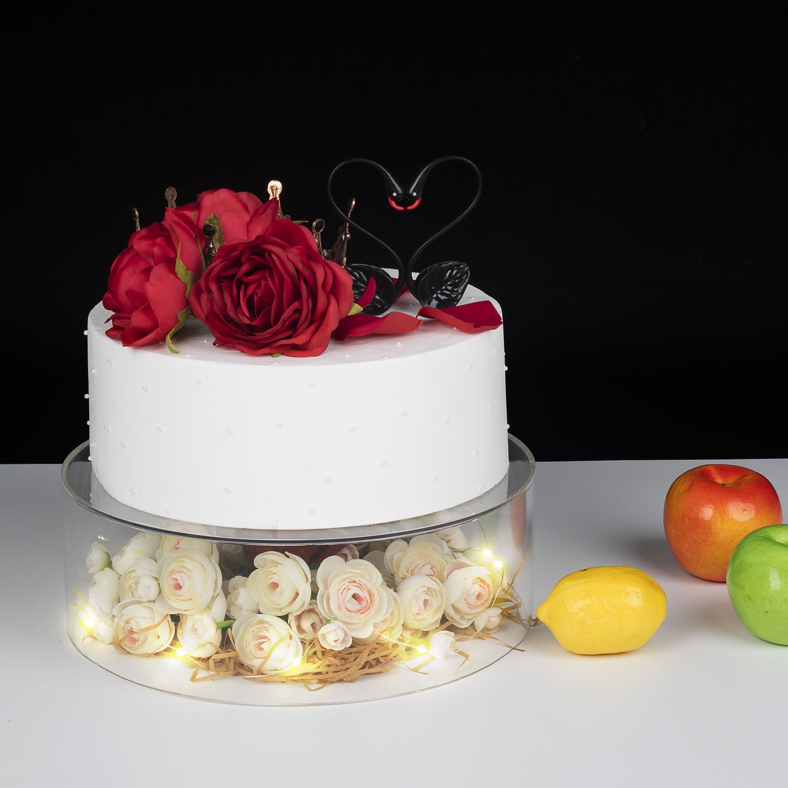 KCGANI KCGANI Large Round Acrylic Cake Stand 12 Inch Diameter 4 Inch Height Clear Display for Cakes and Desserts - View 2 of 7