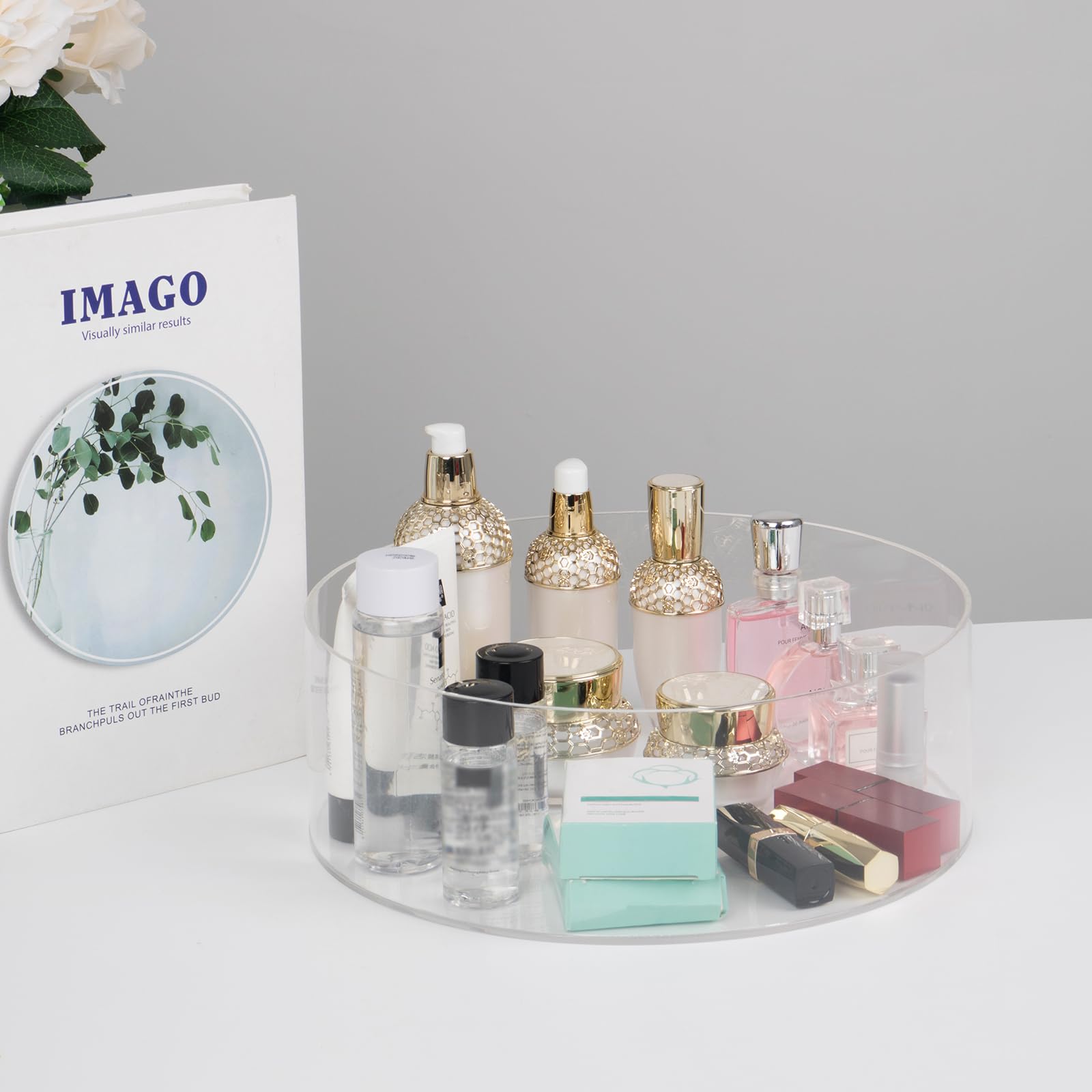 KCGANI KCGANI Large Round Acrylic Cake Stand 12 Inch Diameter 4 Inch Height Clear Display for Cakes and Desserts - View 3 of 7