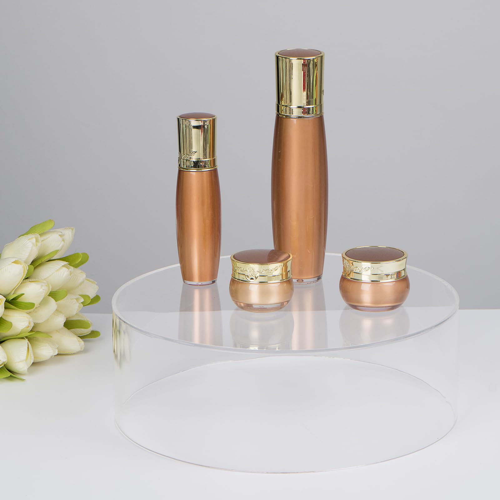 KCGANI KCGANI Large Round Acrylic Cake Stand 12 Inch Diameter 4 Inch Height Clear Display for Cakes and Desserts - View 4 of 7