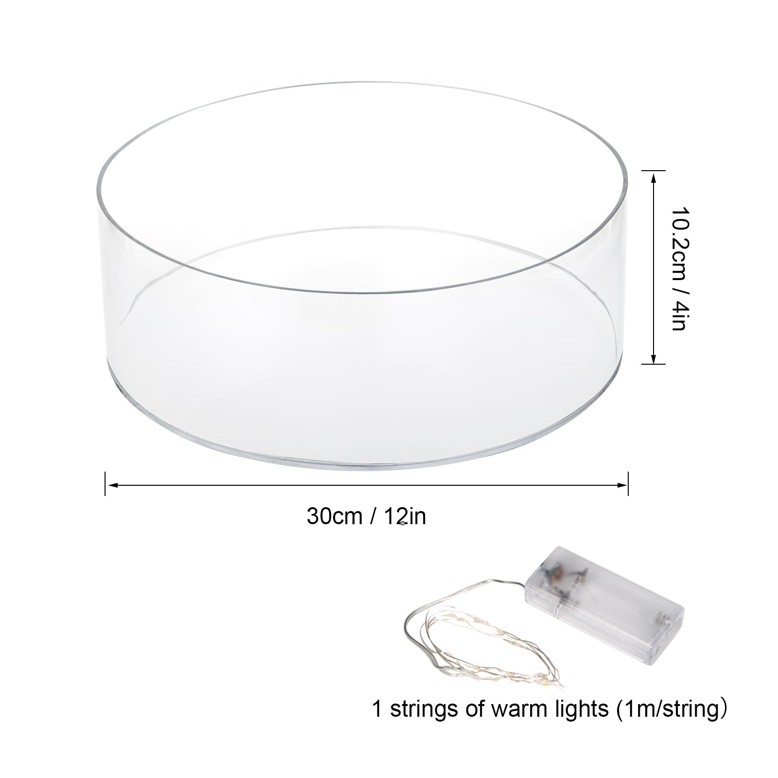 KCGANI KCGANI Large Round Acrylic Cake Stand 12 Inch Diameter 4 Inch Height Clear Display for Cakes and Desserts - View 7 of 7
