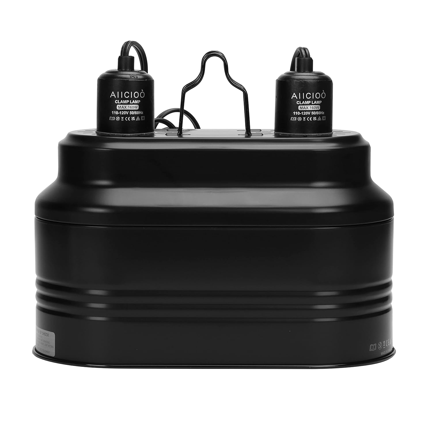 Aiicioo Aiicioo Dual Reptile Light Fixture for Bearded Dragons and Turtles Max 160 Watt UVB Heat Lamp Dome for Terrarium and Vivarium