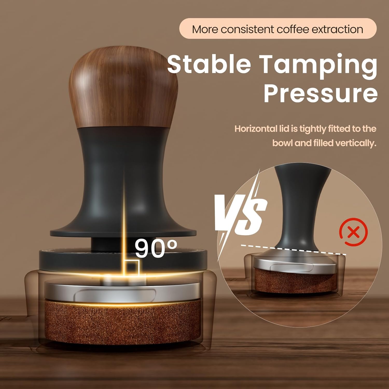 MHW-3BOMBER MHW-3BOMBER 51mm Espresso Tamper with Spring Loaded Design and Sound Feedback for Perfect Coffee Extraction Compatible with 51mm Portafilter - View 5 of 7