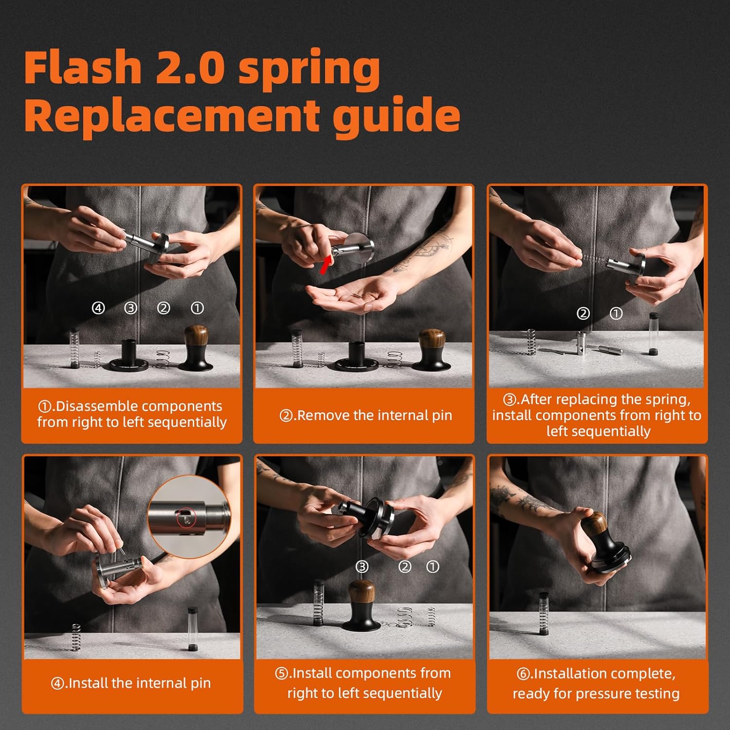 MHW-3BOMBER MHW-3BOMBER 51mm Espresso Tamper with Spring Loaded Design and Sound Feedback for Perfect Coffee Extraction Compatible with 51mm Portafilter - View 7 of 7