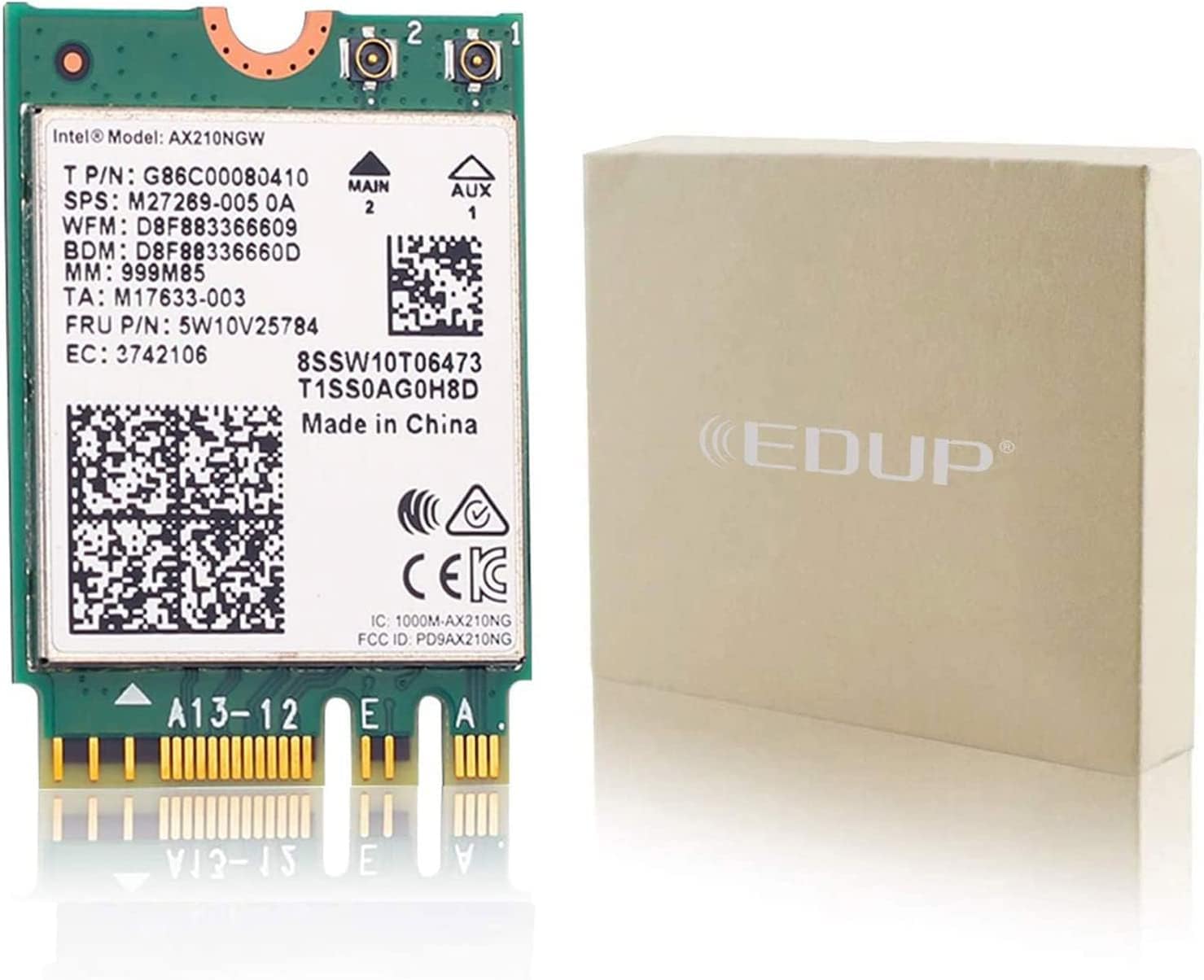 AX210HMW WiFi Card Wi-Fi 6E Mini PCIE Tri-Band Wireless Module Laptop Adapter Bluetooth 5.3 MU-MIMO Supports Windows 11 10 Linux