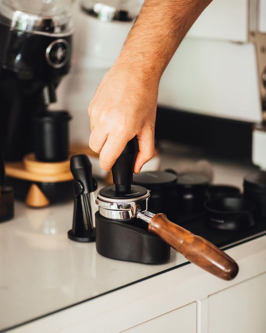 Normcore Normcore 58.5mm Espresso Coffee Tamper V4 with Titanium Coating and Spring Loaded Design for Perfect Coffee Extraction - View 3 of 8