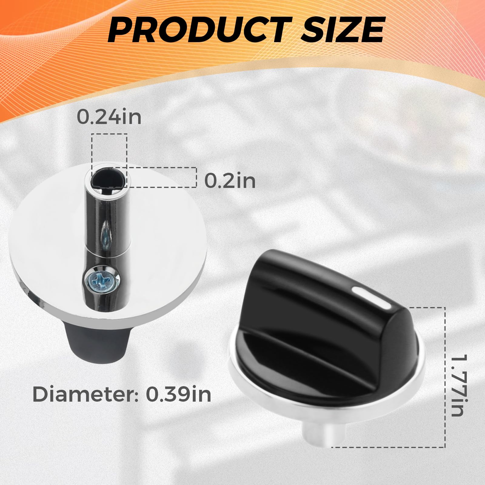 ETERMETA Cooktop Stove Knobs Compatible with Bosch 00650847 Burner Control Dial Knob Replacement 4 Pcs - View 2 of 7