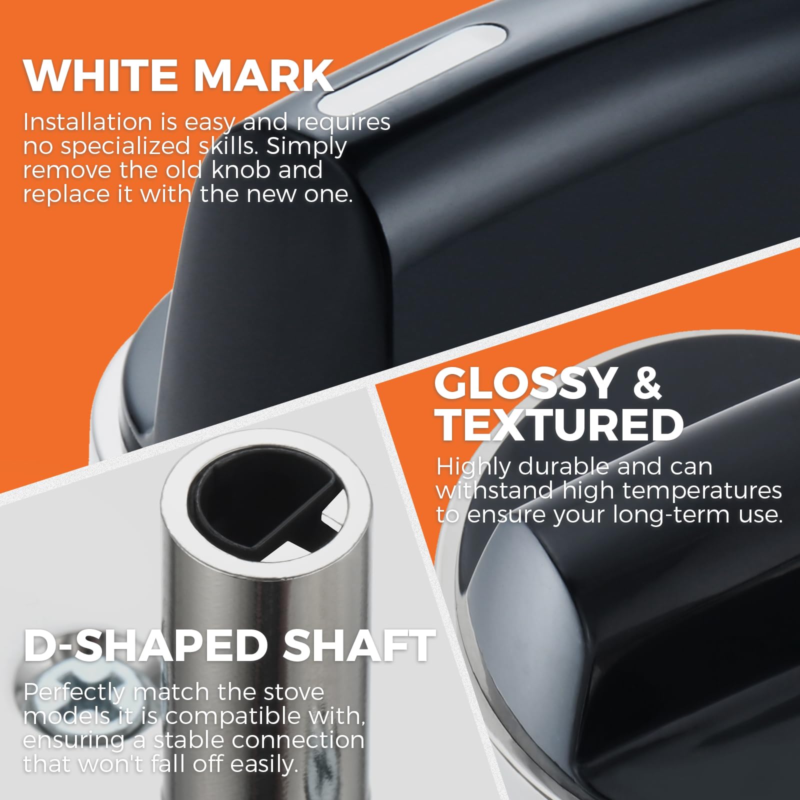 ETERMETA Cooktop Stove Knobs Compatible with Bosch 00650847 Burner Control Dial Knob Replacement 4 Pcs - View 3 of 7