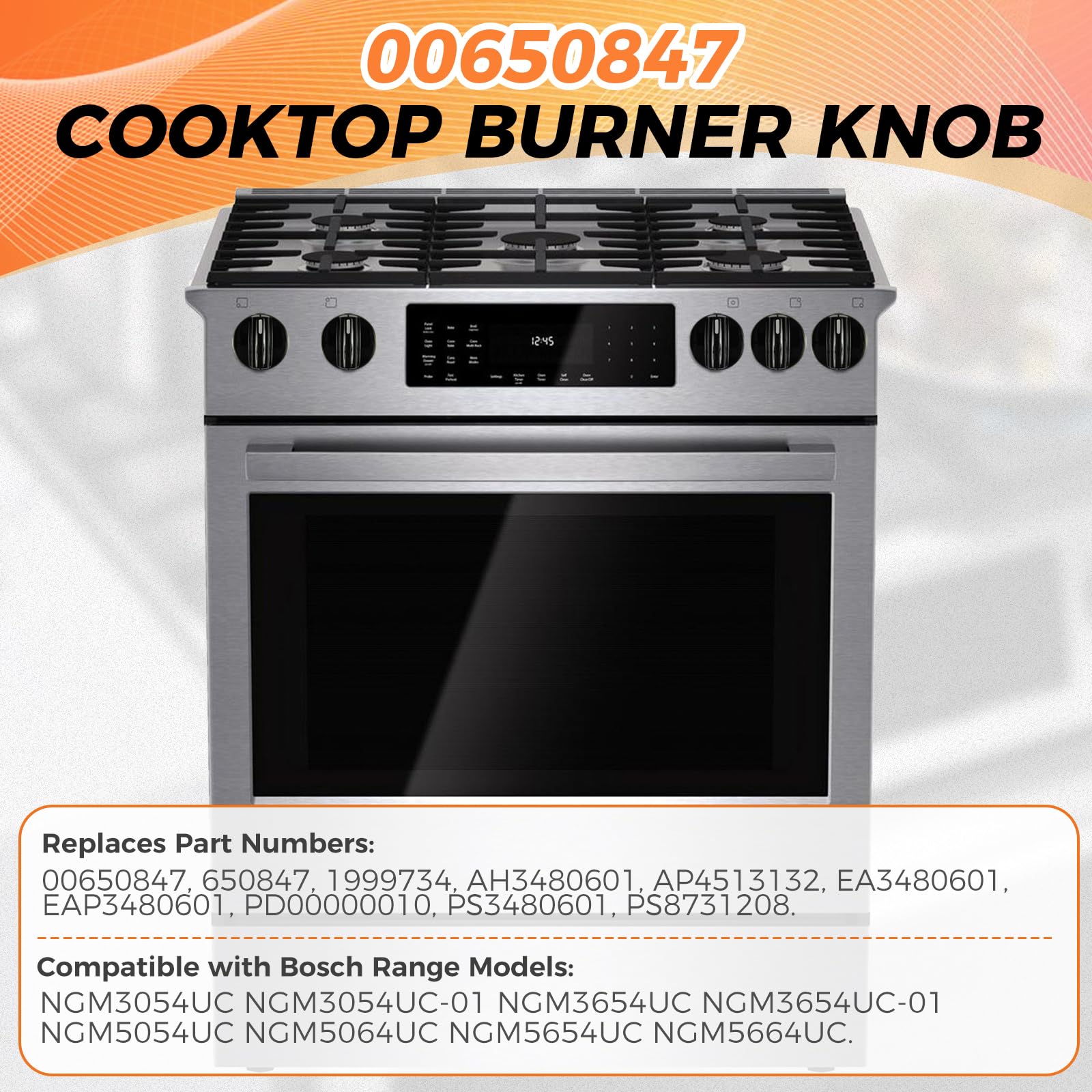 ETERMETA Cooktop Stove Knobs Compatible with Bosch 00650847 Burner Control Dial Knob Replacement 4 Pcs - View 4 of 7