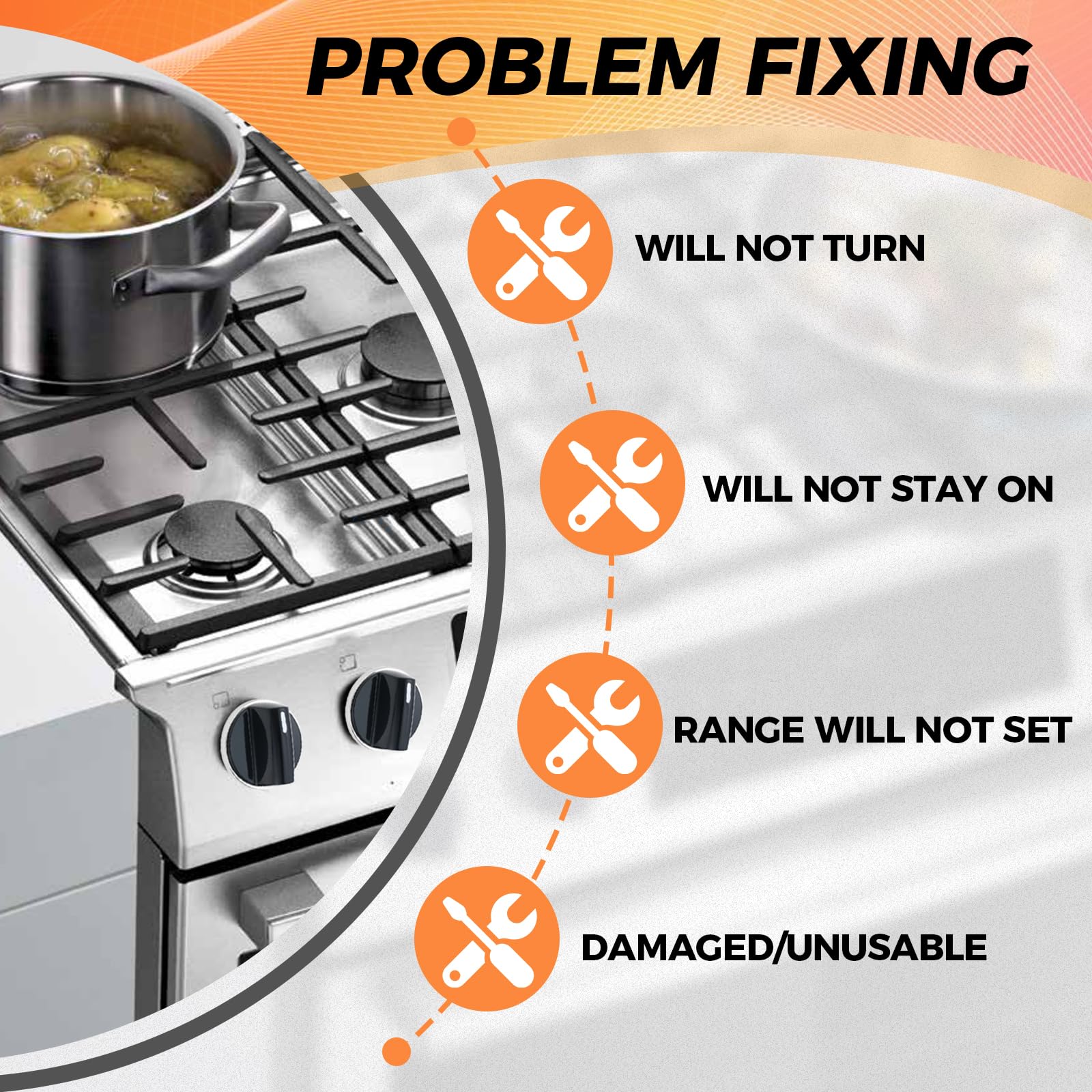 ETERMETA Cooktop Stove Knobs Compatible with Bosch 00650847 Burner Control Dial Knob Replacement 4 Pcs - View 5 of 7