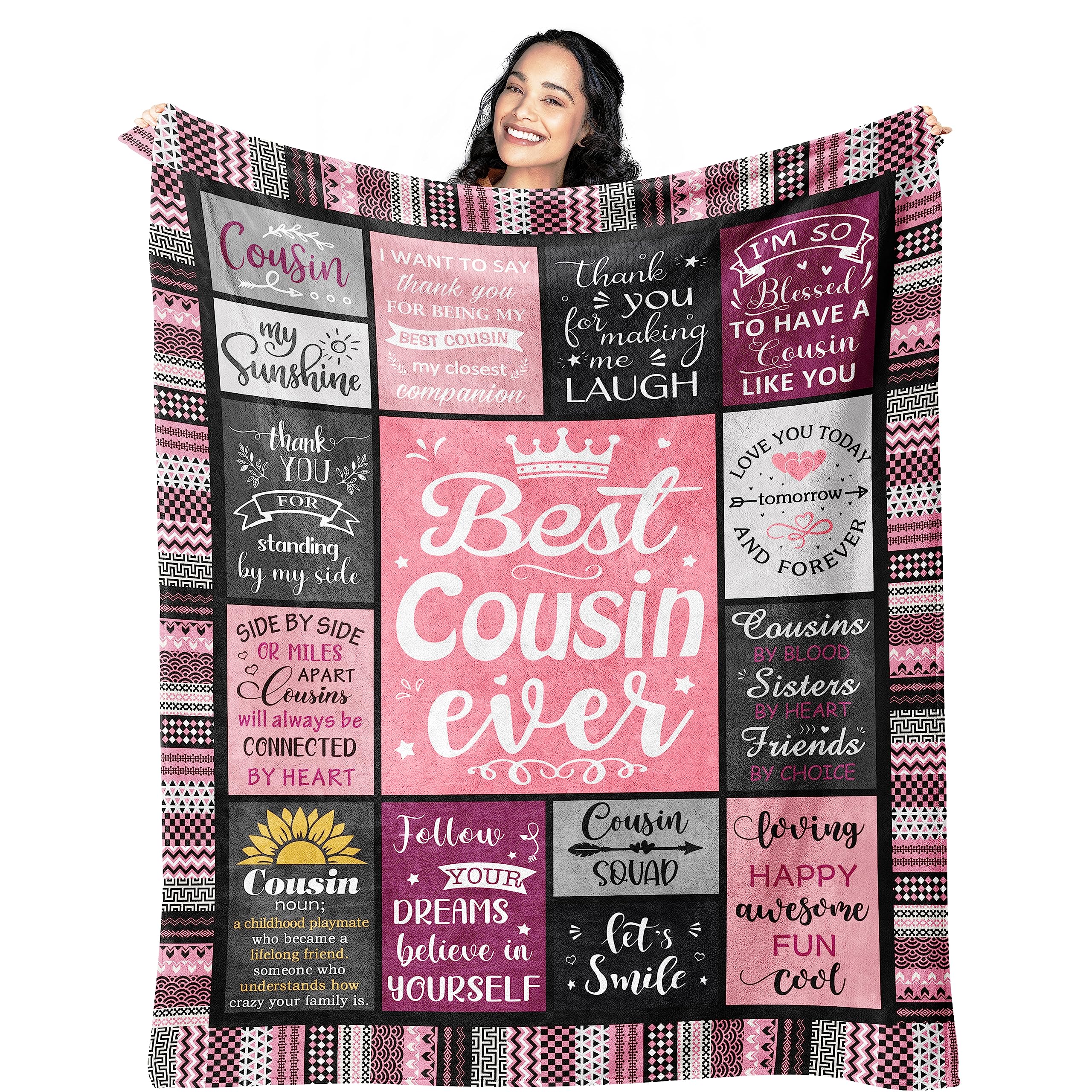Mcurore Mcurore Cousin Gifts Blanket 60x50 Perfect for Women Birthday Christmas Best Ideas for Cousins Female Crew