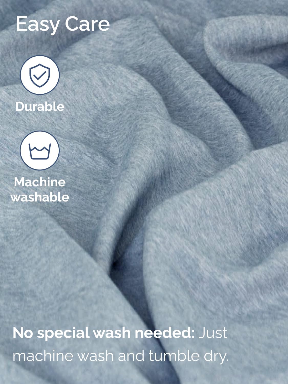 CGK Unlimited Extra Deep King Sheet Set 6 Piece Breathable Cooling Hotel Luxury Bedding 18-24 Inch Pockets Easy Fit Super Soft Wrinkle Free Heathered Blue - View 7 of 9