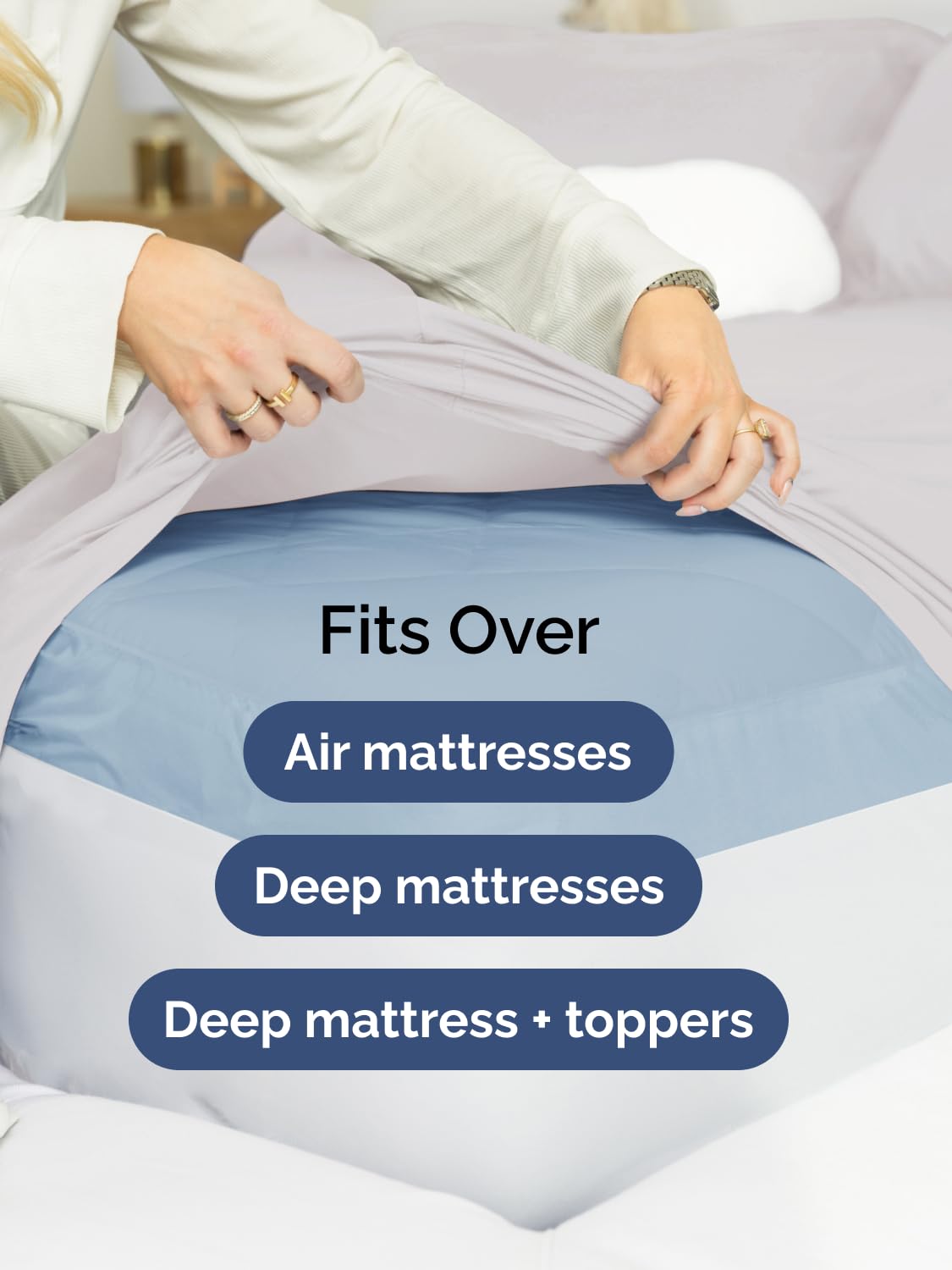 CGK Unlimited Extra Deep Queen Sheet Set 6 Piece Breathable Cooling Hotel Luxury Bedding 18-24 Inch Pockets Easy Fit Super Soft Wrinkle Free French Grey - View 6 of 8