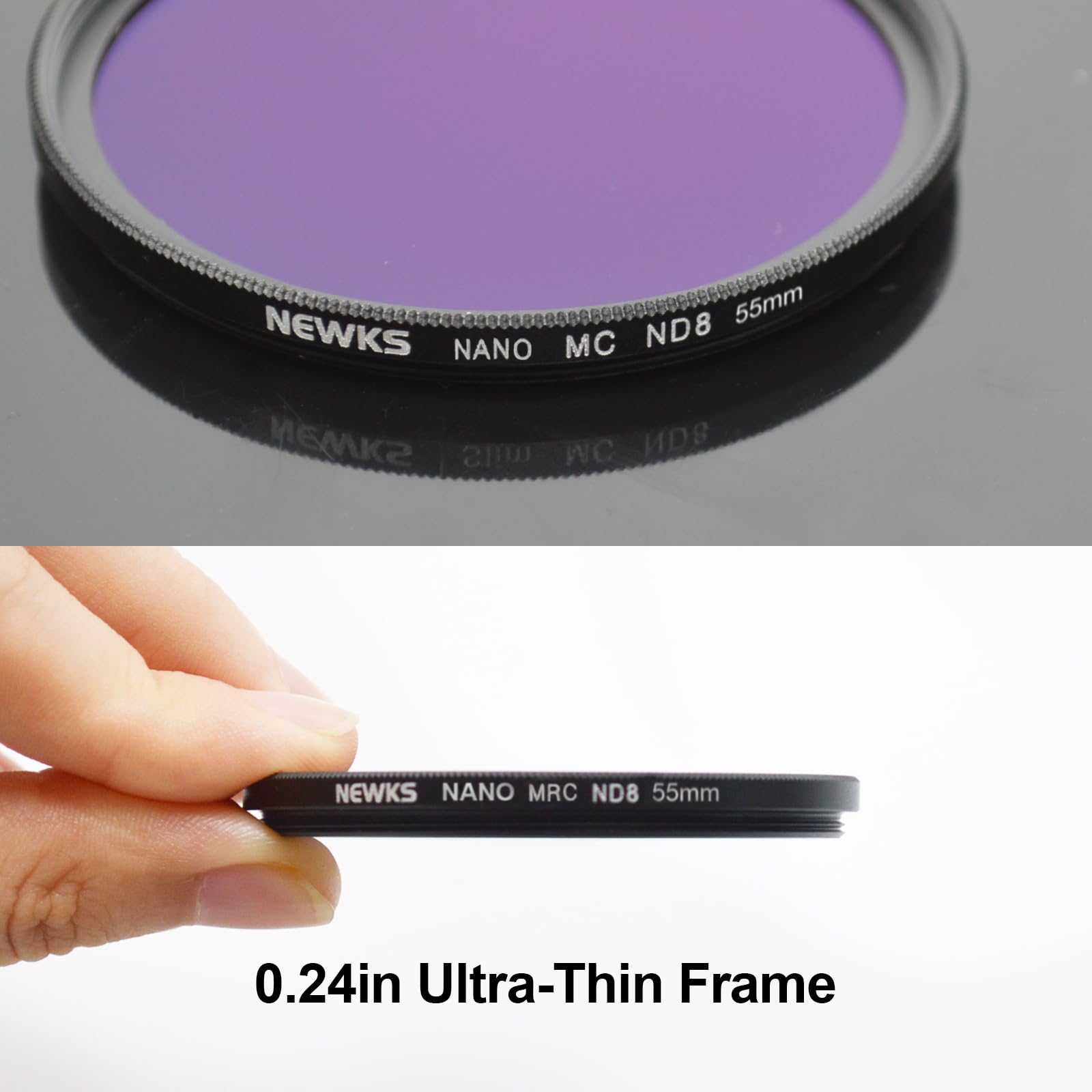 NEWKS NEWKS 55mm Variable ND Filter ND8 for Canon Nikon Sony Panasonic DSLR Cameras 3-Stop Neutral Density Lens Filter - View 2 of 6
