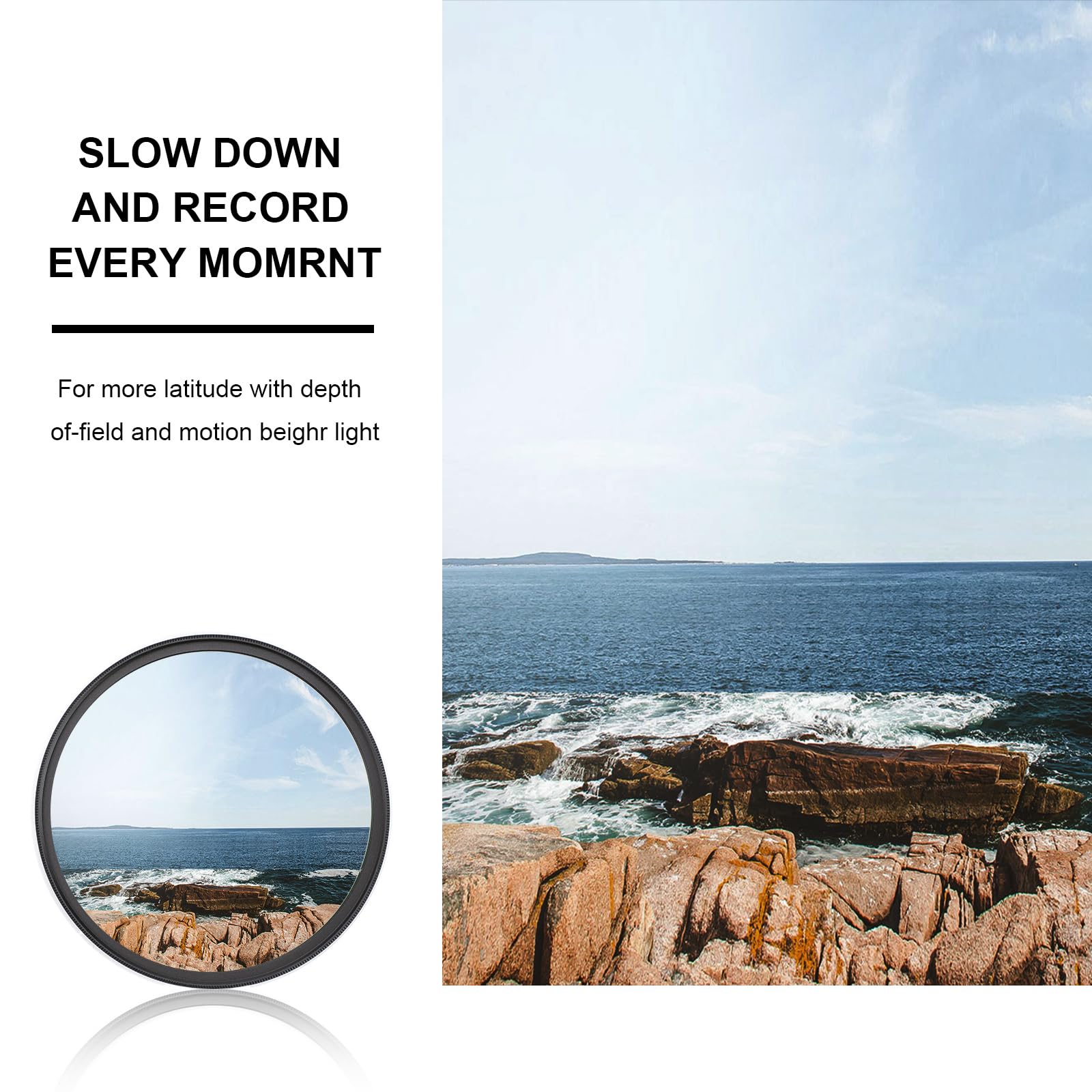 NEWKS NEWKS 55mm Variable ND Filter ND8 for Canon Nikon Sony Panasonic DSLR Cameras 3-Stop Neutral Density Lens Filter - View 5 of 6