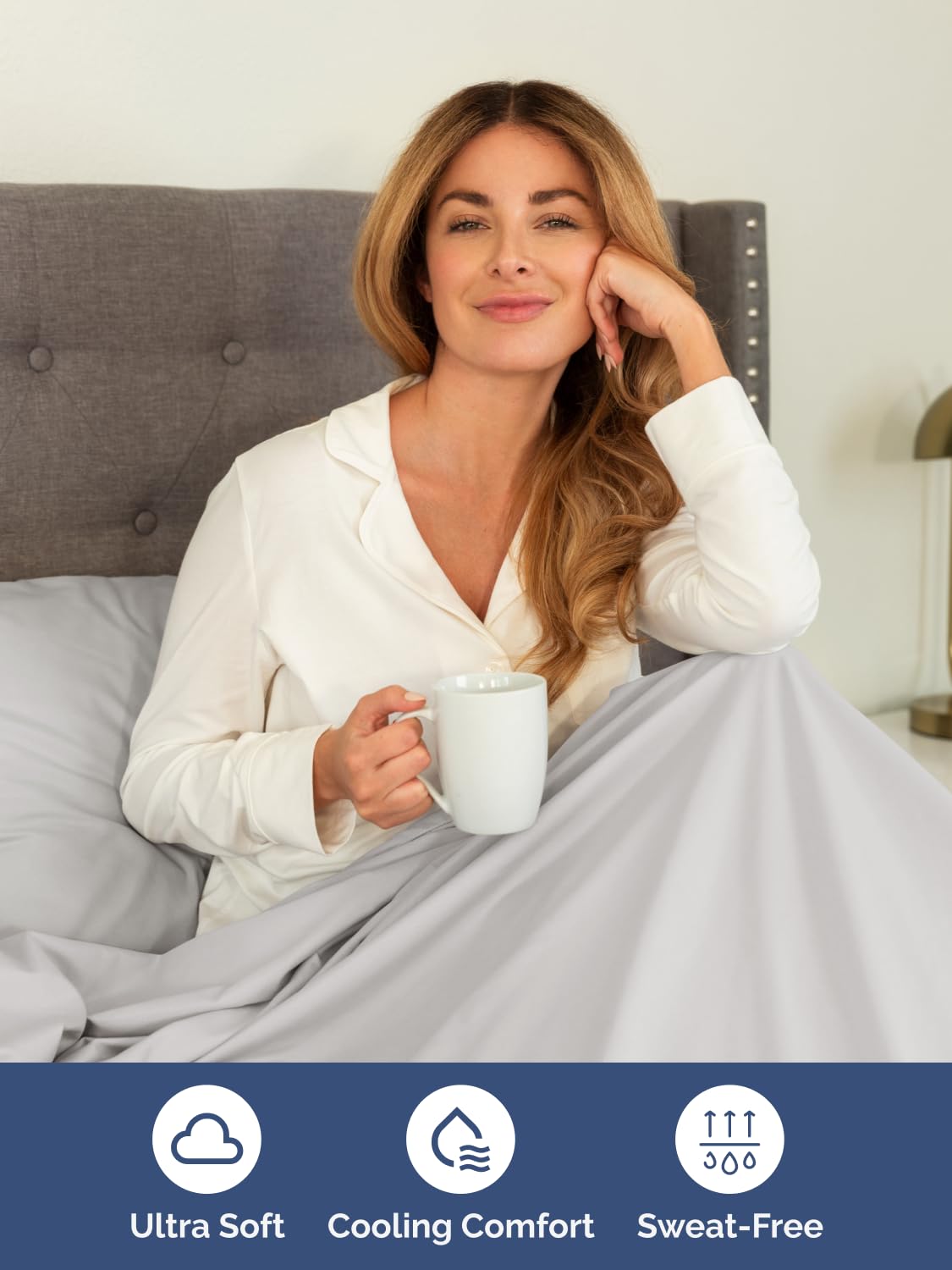 CGK Unlimited Extra Deep Full Sheet Set 6 Piece Breathable Cooling Sheets Hotel Luxury Bedding Set 18-24 Inch Pockets Super Soft Wrinkle Free French Grey - View 5 of 9