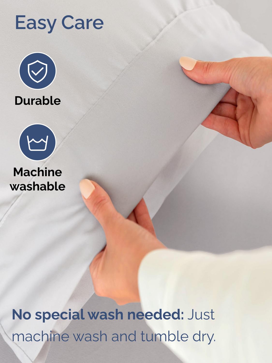 CGK Unlimited Extra Deep Full Sheet Set 6 Piece Breathable Cooling Sheets Hotel Luxury Bedding Set 18-24 Inch Pockets Super Soft Wrinkle Free French Grey - View 7 of 9