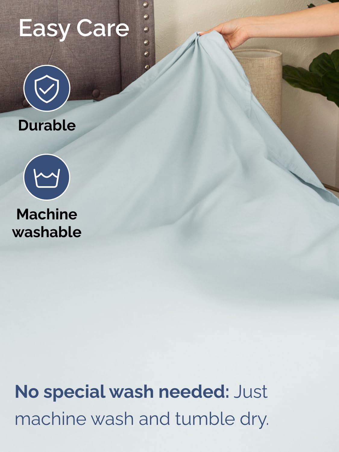 CGK Unlimited Extra Deep Cal King Sheet Set 6 Piece Breathable Cooling Hotel Luxury Bedding Easy Fit Super Soft Wrinkle Free Ice Blue Cal King Size - View 7 of 8