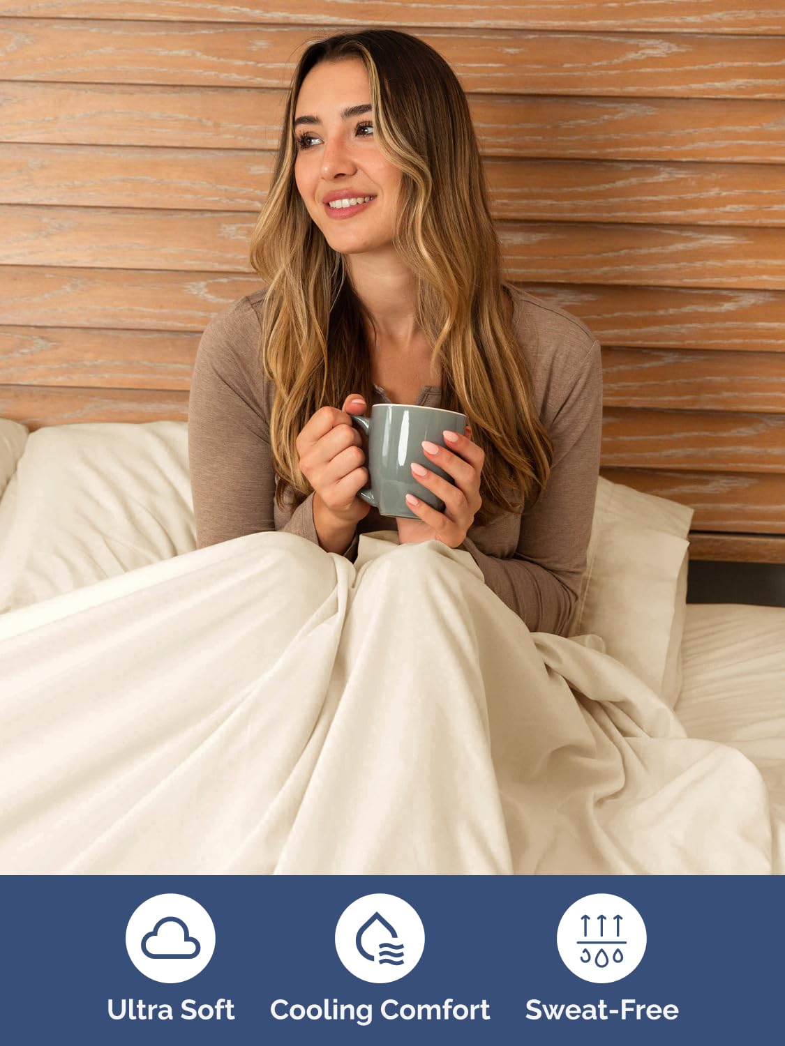 CGK Unlimited Extra Deep Queen Sheet Set 6 Piece Breathable Cooling Hotel Luxury Bedding with 18-24 Inch Pockets Easy Fit Super Soft Off White - View 5 of 9