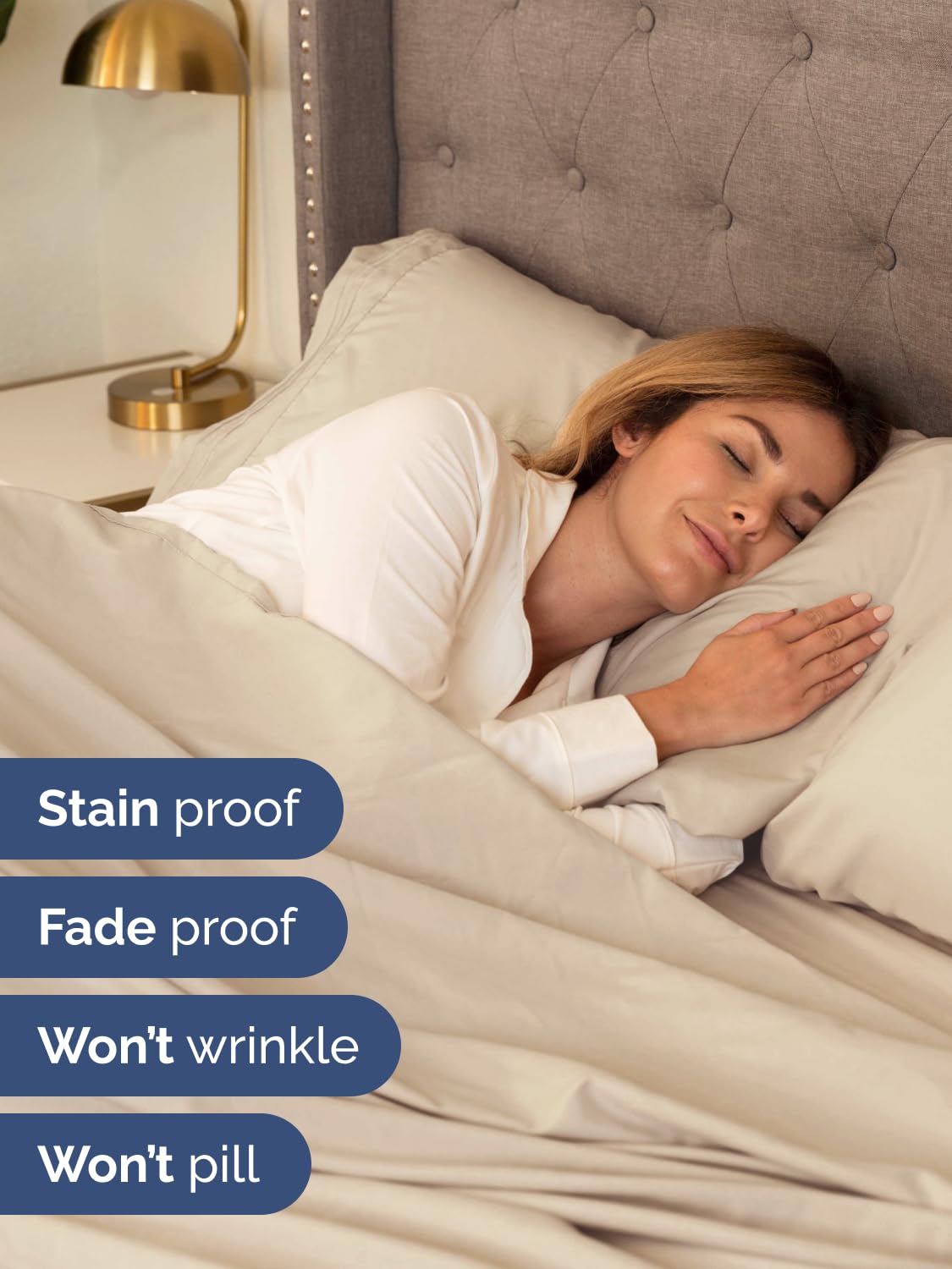 CGK Unlimited Extra Deep King Sheet Set 6 Piece Breathable Cooling Hotel Luxury Bedding with 18-24 Inch Pockets Super Soft Wrinkle Free Wheat Color - View 4 of 8