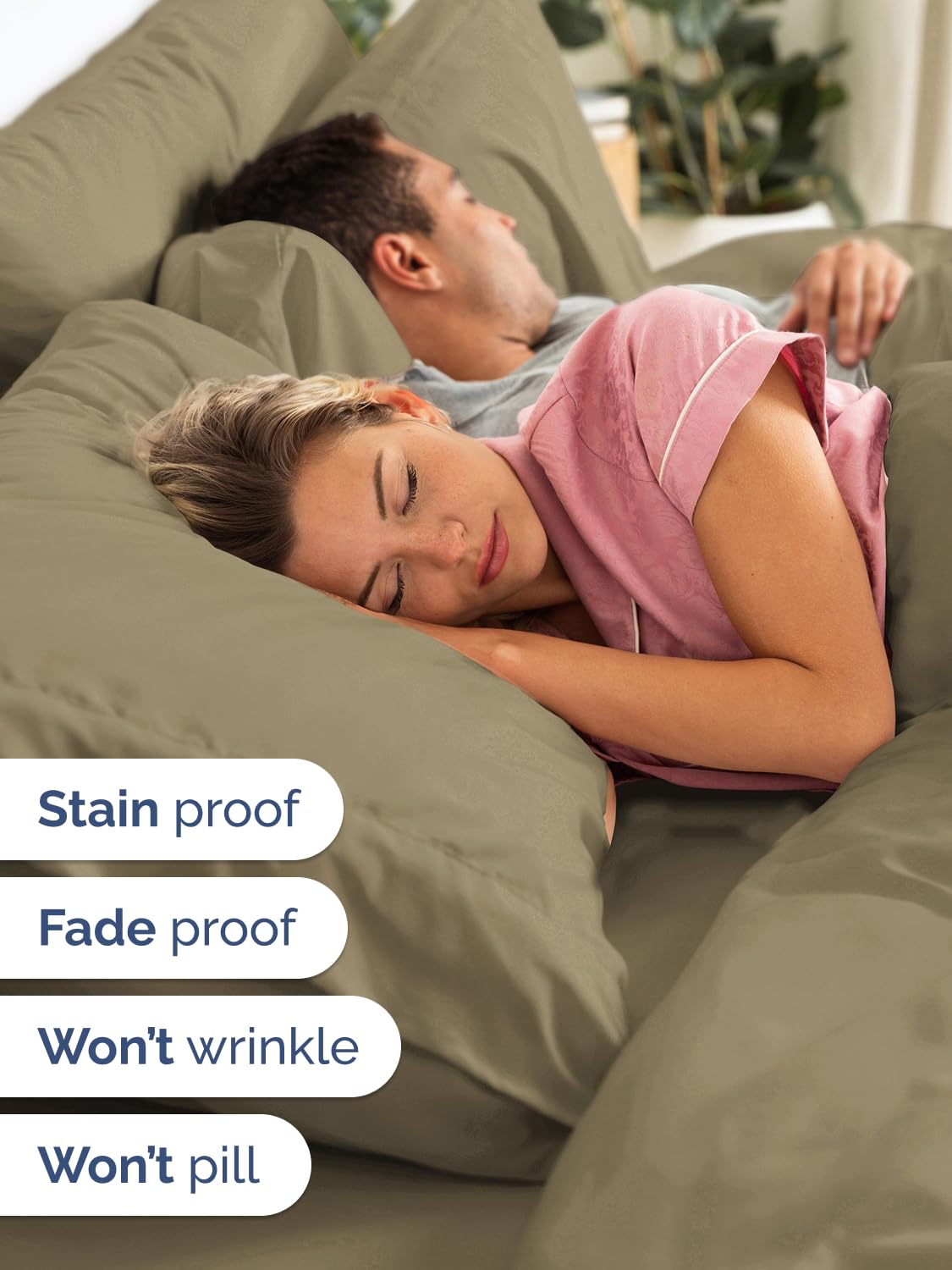 CGK Unlimited Extra Deep Queen Sheet Set 6 Piece Breathable Cooling Hotel Luxury Bedding with 18-24 Inch Pockets Soft Wrinkle Free Khaki Queen Size - View 4 of 9