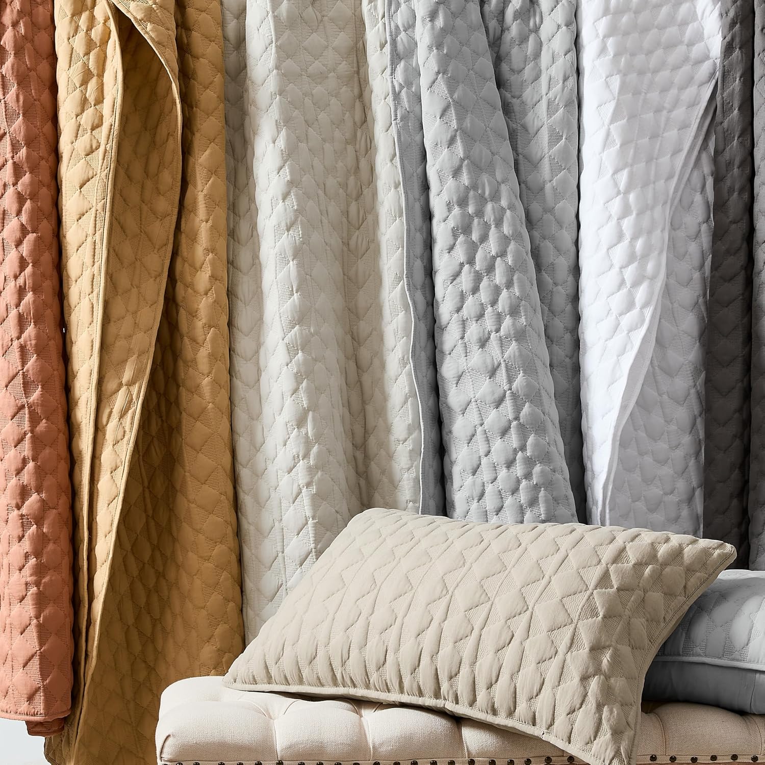 WDCOZY WDCOZY Sage Green King Size Quilt Bedding Set Lightweight Soft Bedspread with Pillow Shams All Season 3 Pieces 104x90 inches - View 7 of 9