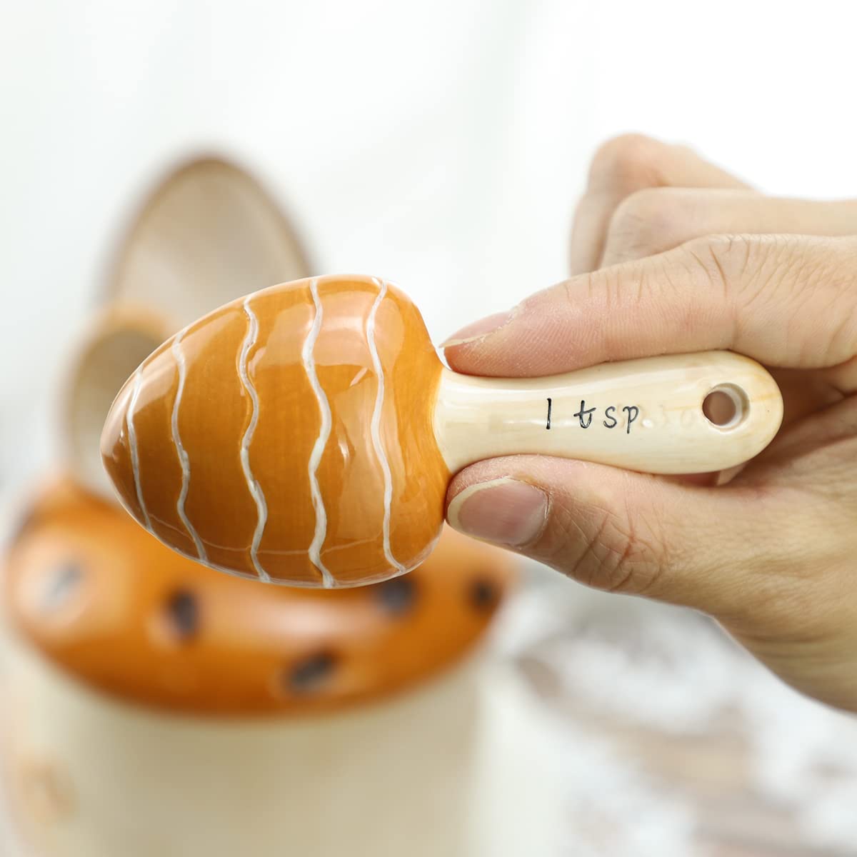 Sizikato Sizikato 4pcs Porcelain Measuring Spoons Cartoon Mushroom House Design for Kitchen Use - View 5 of 9
