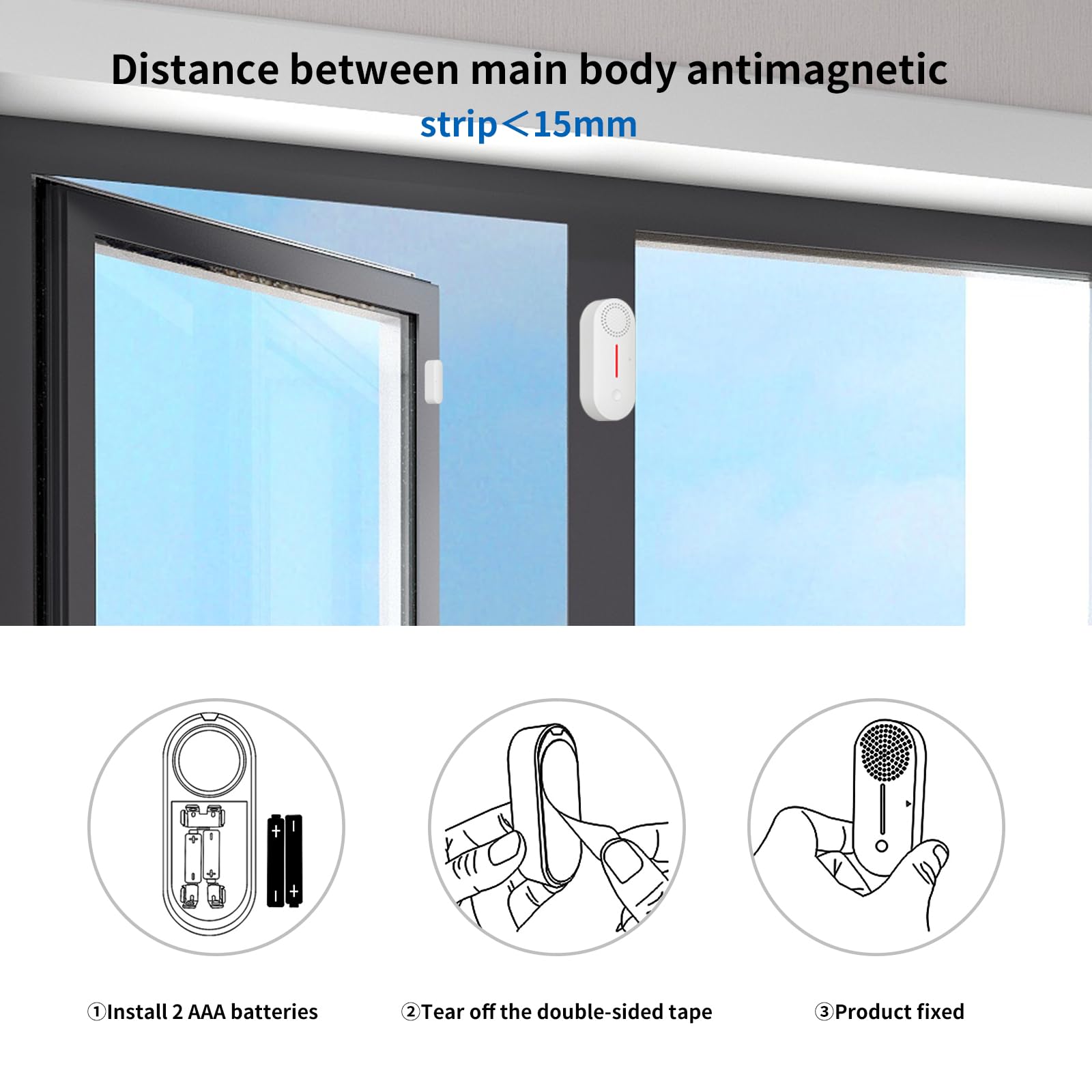 Yasorn eMylo WiFi Door Alarm Tuya Smart Window Sensor with Light Alarm APP Remote Control for Dementia Patients Safe Home Security System - View 6 of 6