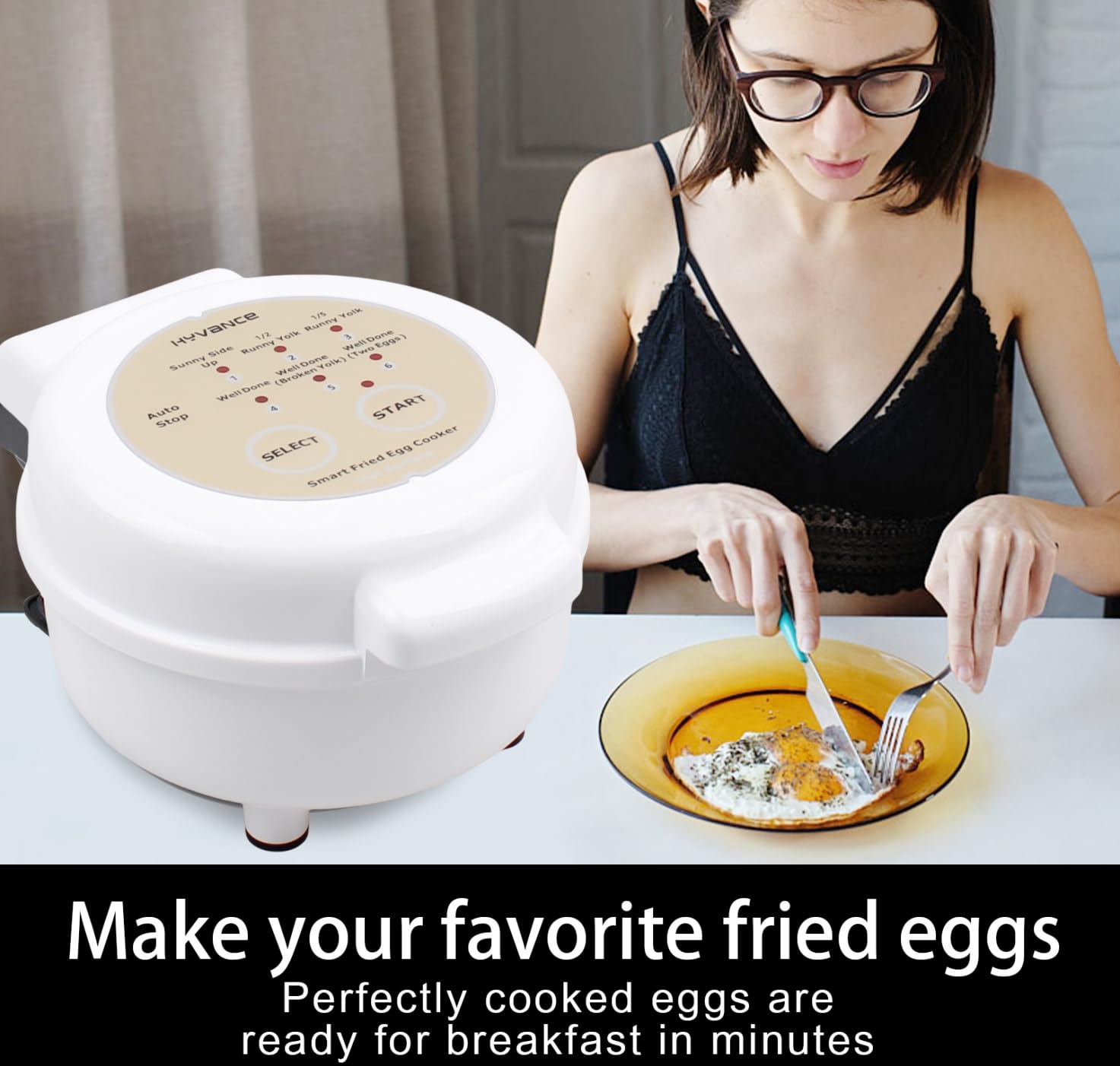 Hyvance Hyvance Smart Fried Egg Cooker Cooks 6 Eggs Perfectly with Sound Alert Non Stick Coating Ideal for Sunny Side Up and Over Easy Eggs - View 4 of 8