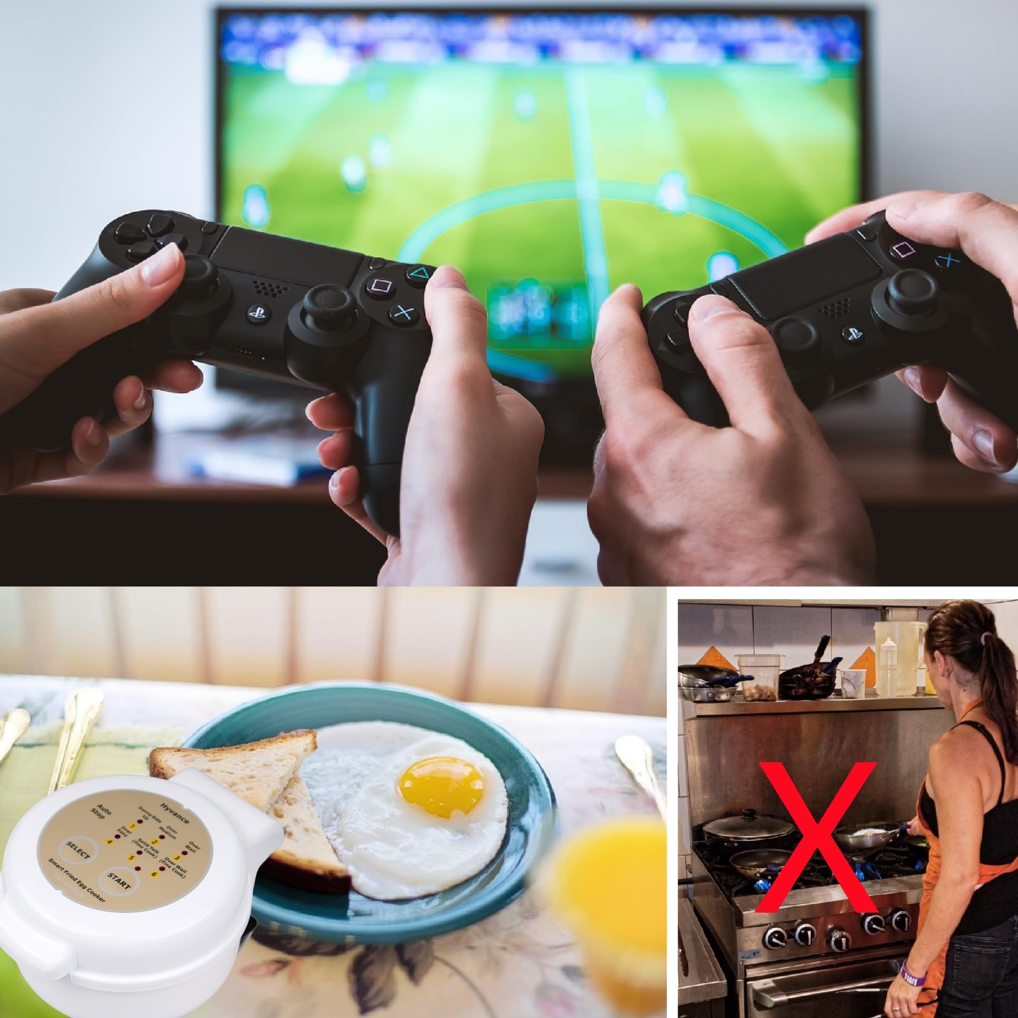 Hyvance Hyvance Smart Fried Egg Cooker Cooks 6 Eggs Perfectly with Sound Alert Non Stick Coating Ideal for Sunny Side Up and Over Easy Eggs - View 5 of 8