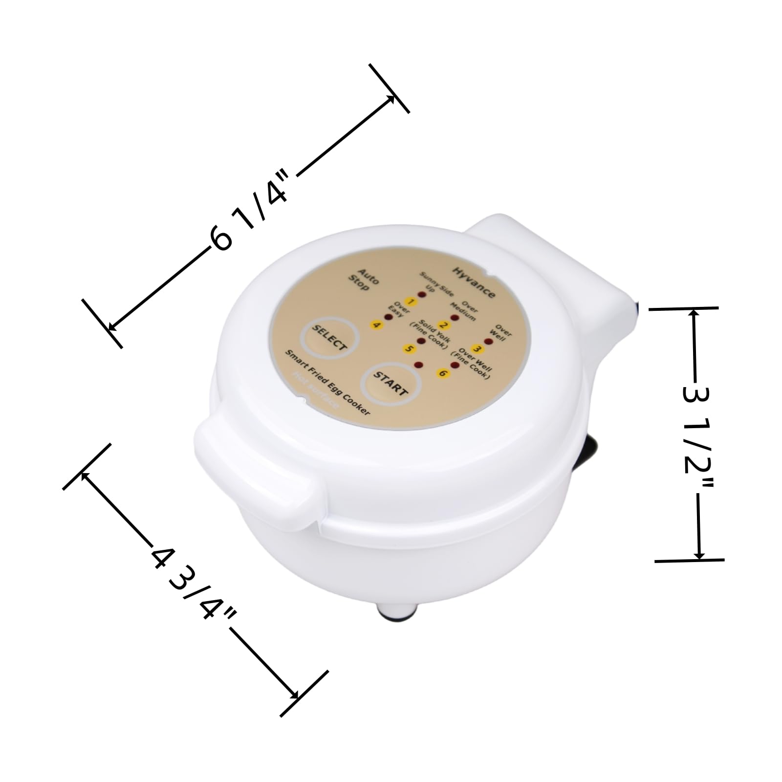 Hyvance Hyvance Smart Fried Egg Cooker Cooks 6 Eggs Perfectly with Sound Alert Non Stick Coating Ideal for Sunny Side Up and Over Easy Eggs - View 8 of 8