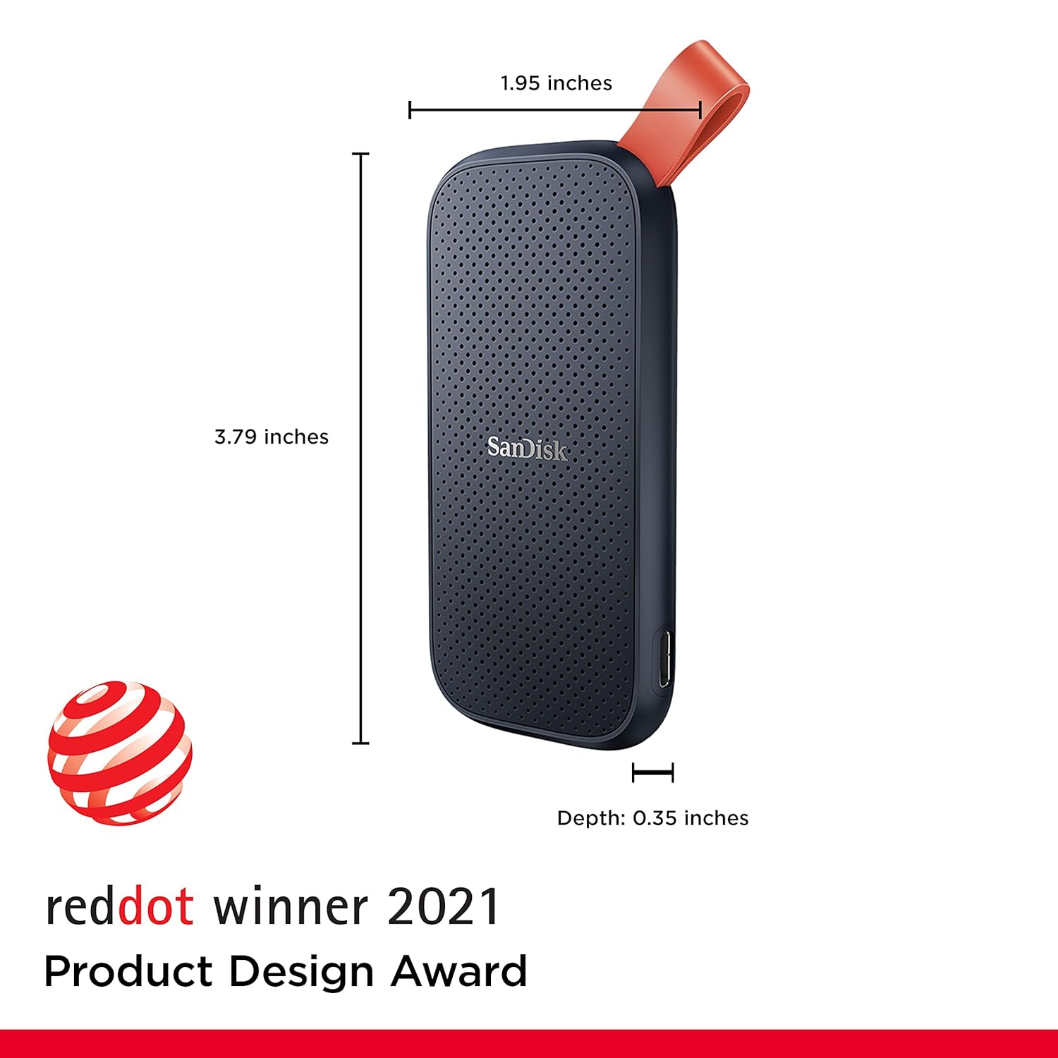 Sandisk SanDisk 2TB Portable SSD Up to 800MBs USB-C USB 3.2 Gen 2 External Solid State Drive SDSSDE30-2T00-G26 Fast Storage Solution - View 2 of 6