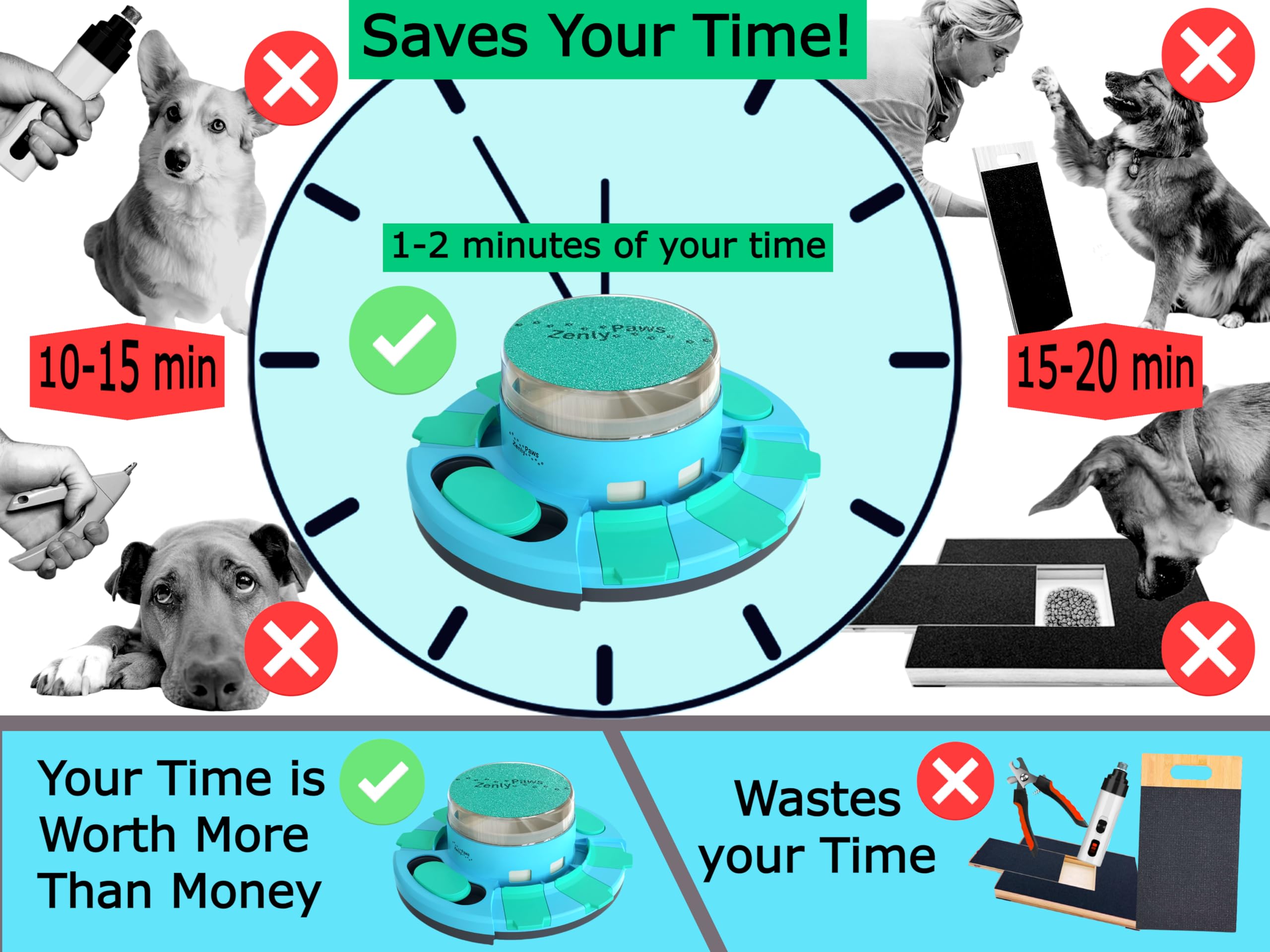 Zenly Paws Zenly Paws Nail File Toy Dog Scratch Pad and Scratching Board for Dogs with Treat Box Dispenser and Grinder Filer - View 6 of 6