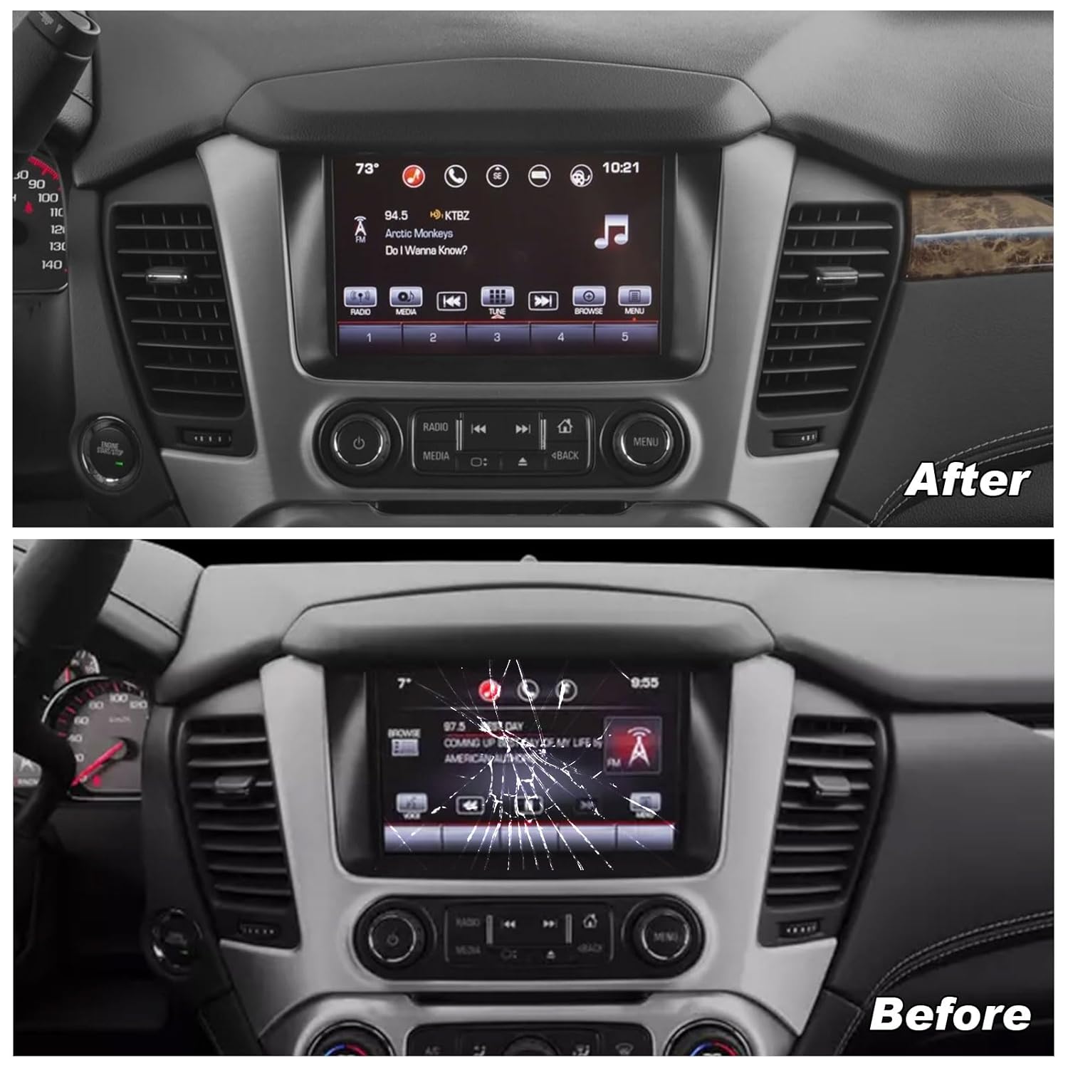 Dngbymx 8 Inch Touch Screen LCD Monitor Radio Navigation for Chevy Silverado Suburban Tahoe Colorado GMC Canyon Sierra Yukon 2015 2018 Replacement - View 3 of 6