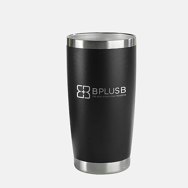 BPLUSB BPLUSB Insulated Black Travel Tumbler 20 oz Coffee Water Mug with Lid and Straw for On the Go