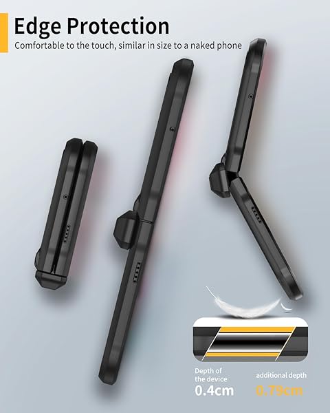 Lanhiem Lanhiem Google Pixel Fold Case with Built-in Screen Protector Shockproof Cover and Kickstand Black Full Body Hinge Protection - View 8 of 9