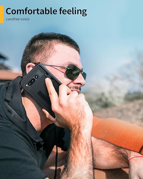 Lanhiem Lanhiem Google Pixel Fold Case with Built-in Screen Protector Shockproof Cover and Kickstand Black Full Body Hinge Protection - View 9 of 9