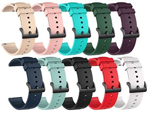TenCloud TenCloud 10-Color Silicone Bands for Garmin Vivoactive 4 & Forerunner 255/265 - 22mm Replacement Straps