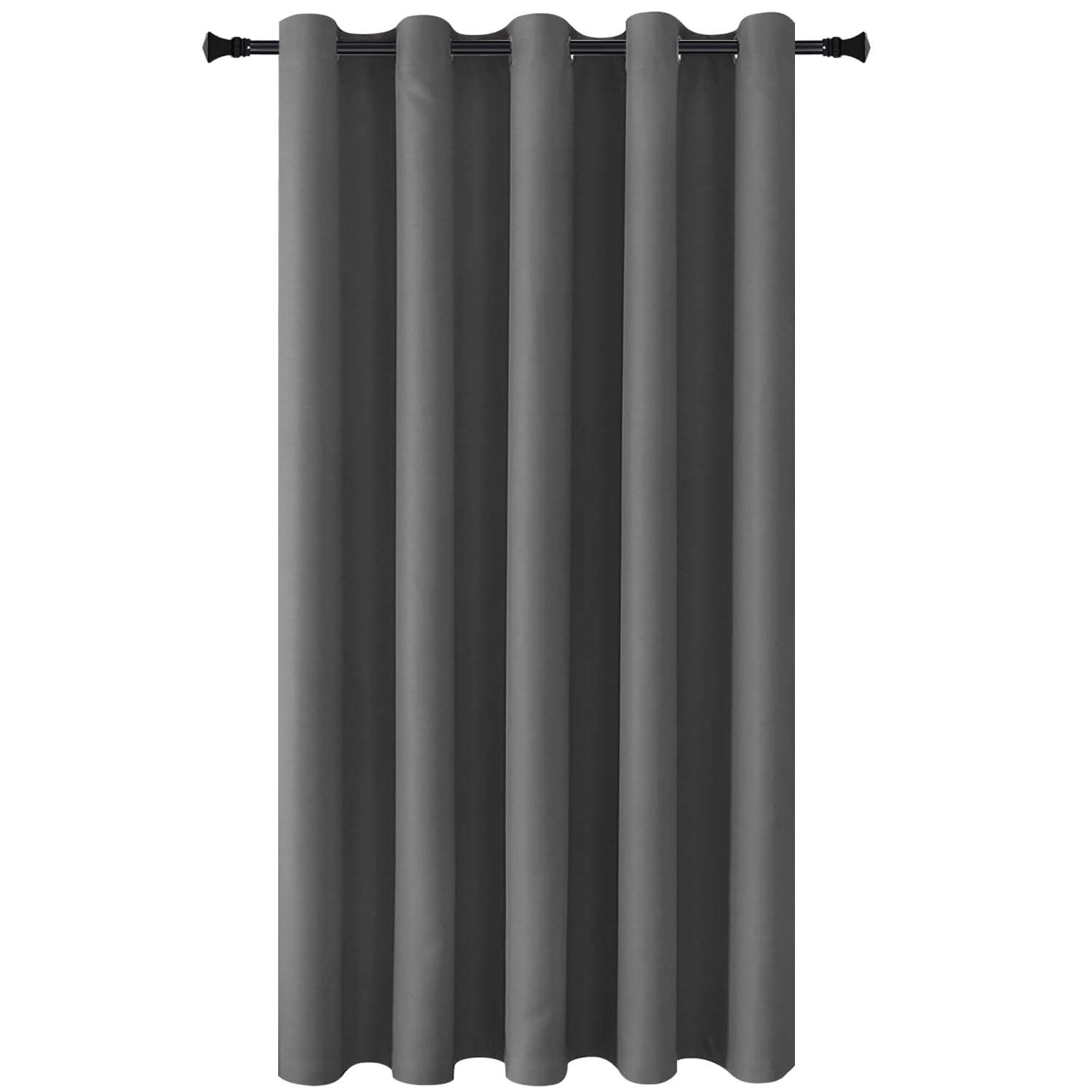 DWCN DWCN Blackout Curtain Panel for Bedroom Thermal Insulated Energy Saving Grommet Total Privacy Drapery Room Divider Black 12x8 1 PC - View 4 of 9