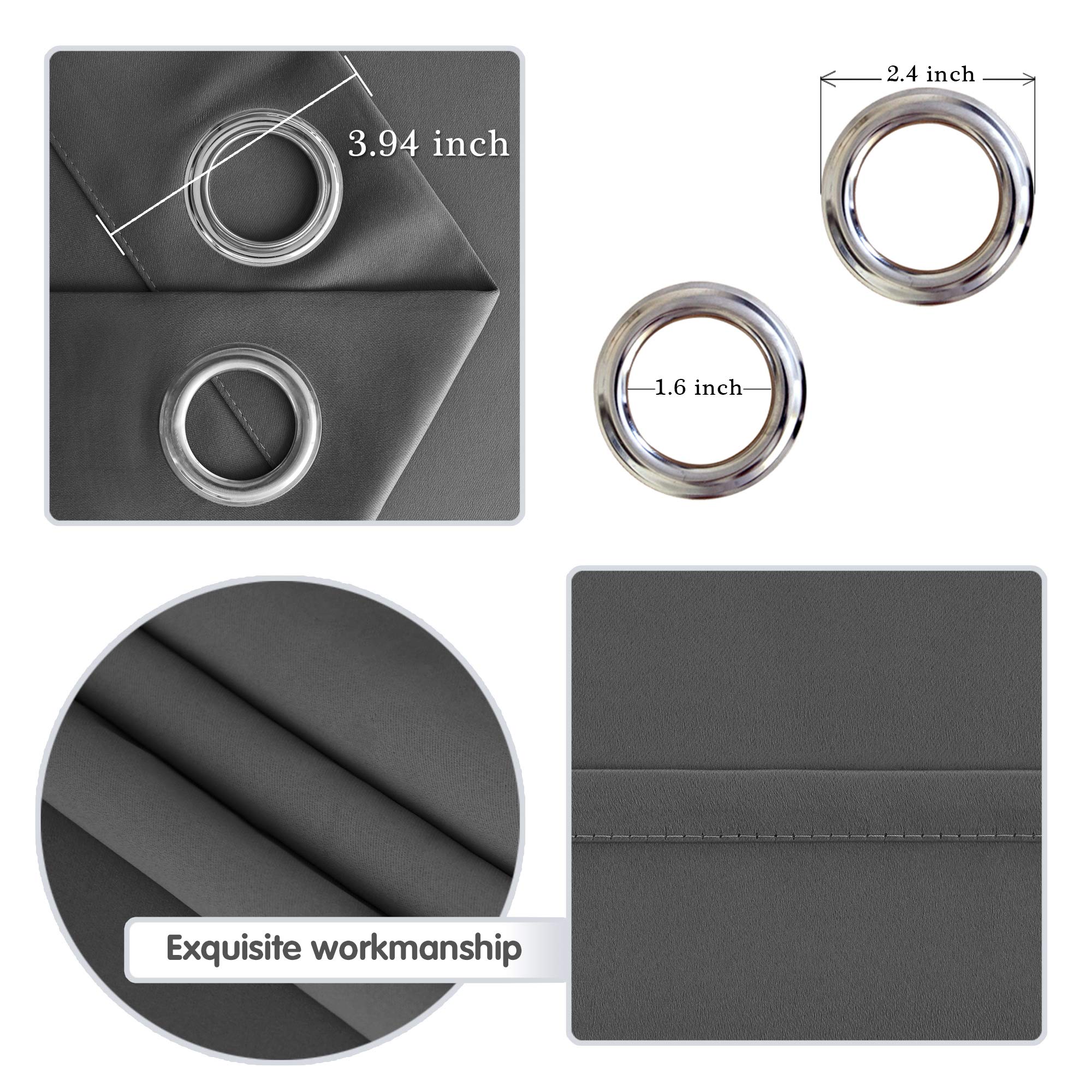 DWCN DWCN Blackout Curtain Panel for Bedroom Thermal Insulated Energy Saving Grommet Total Privacy Drapery Room Divider Black 12x8 1 PC - View 5 of 9