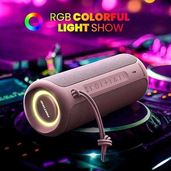 MIATONE MIATONE 36W Portable Bluetooth Speaker: Bass Boost, TWS Pairing & Bluetooth 5.3 - Stylish Pink Design - View 8 of 9