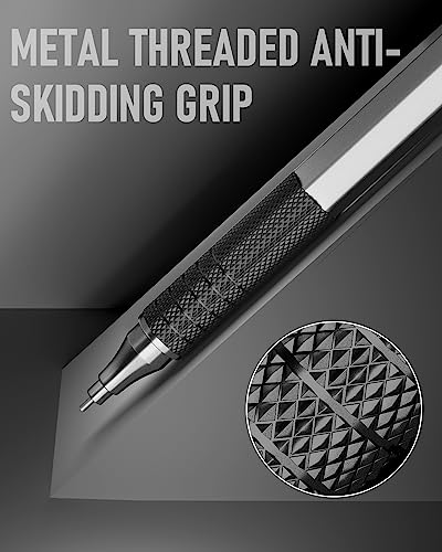 Four Candies Four Candies Mechanical Graphite Pencil Set 3pcs Black Metal Pencils with Anti Skid Grip for Artists Professionals Teachers and Students - View 8 of 9