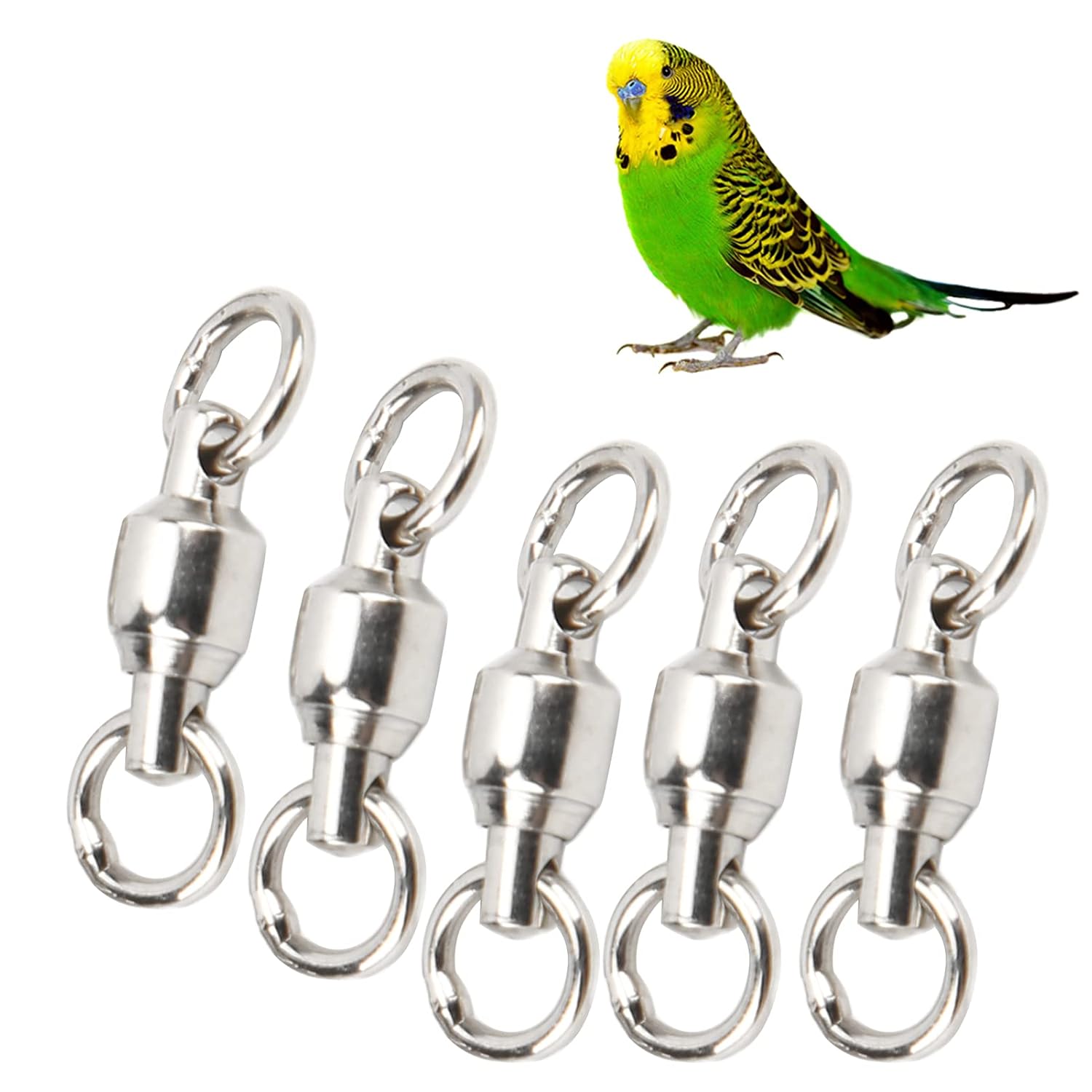 Honio Honio Bird Leg Rings 10 Pieces for Pet Bird Training Activity Leash Metal Training Rings - View 2 of 9